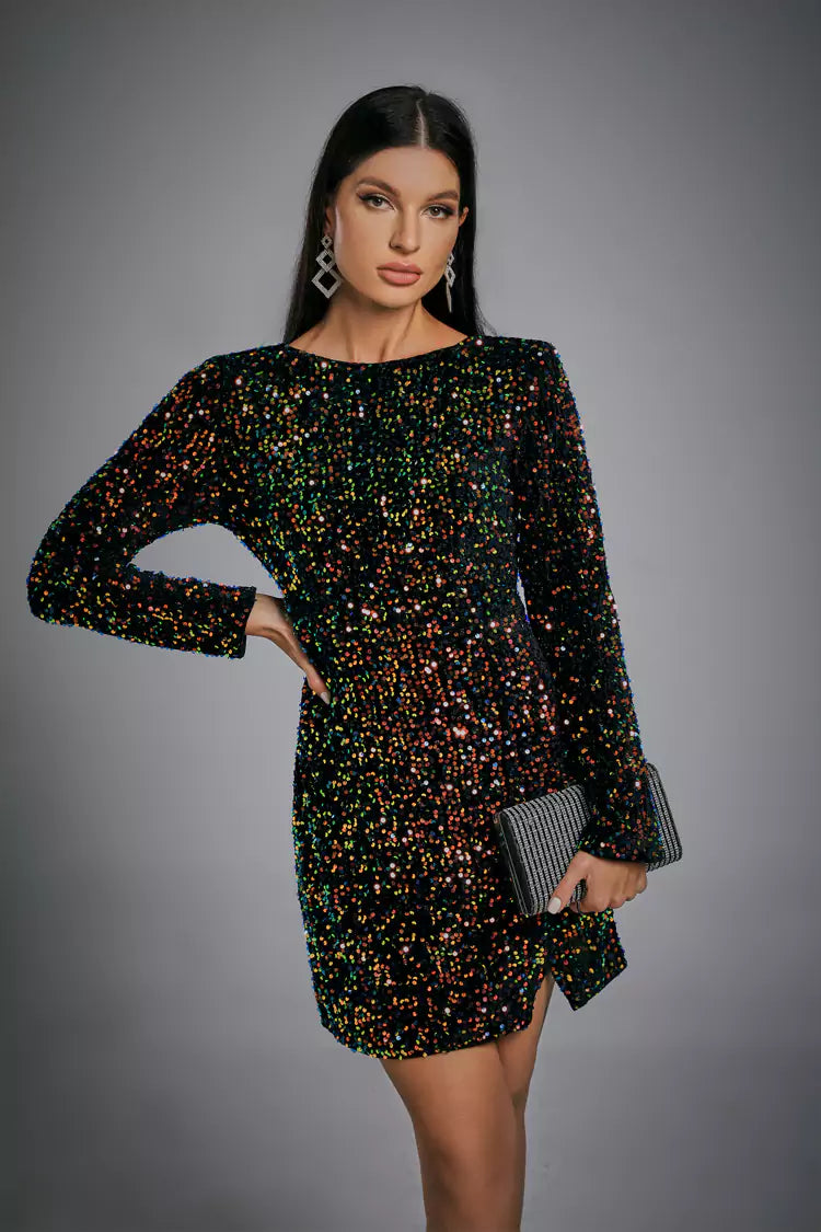 Sydney Multicolored Mini Sequin Dress-CATCHALL