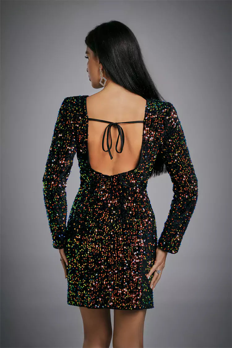 Sydney Multicolored Mini Sequin Dress-CATCHALL