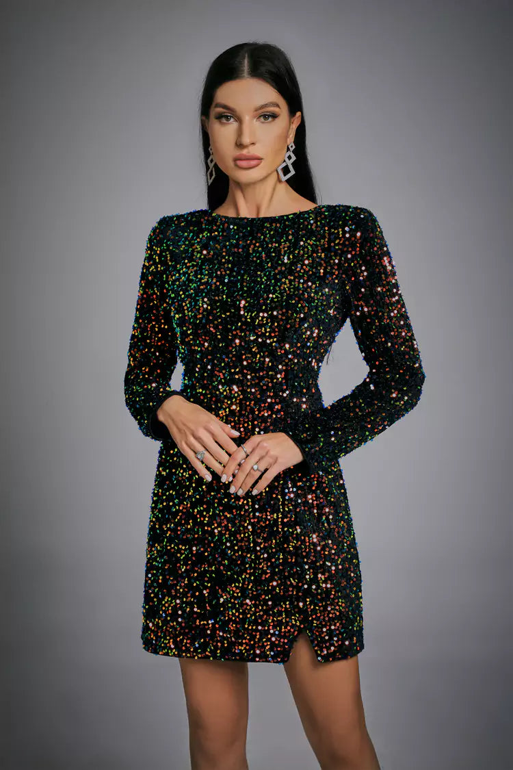 Sydney Multicolored Mini Sequin Dress-CATCHALL