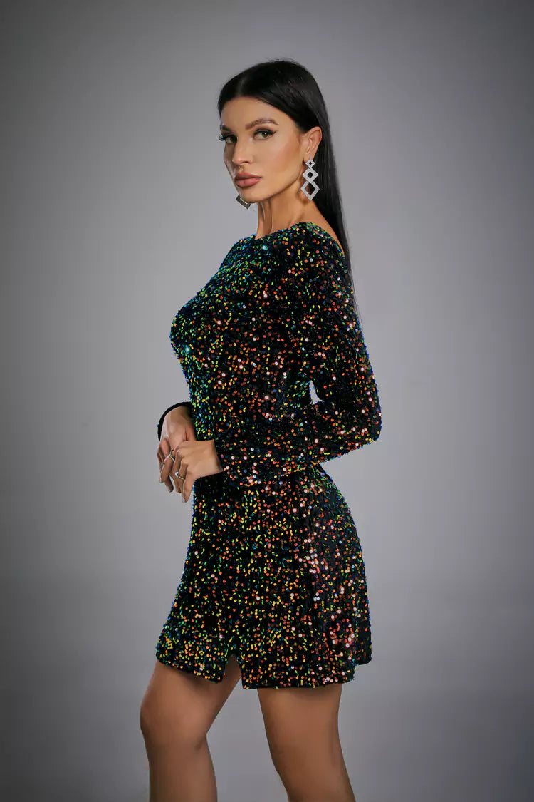 Sydney Multicolored Mini Sequin Dress-CATCHALL