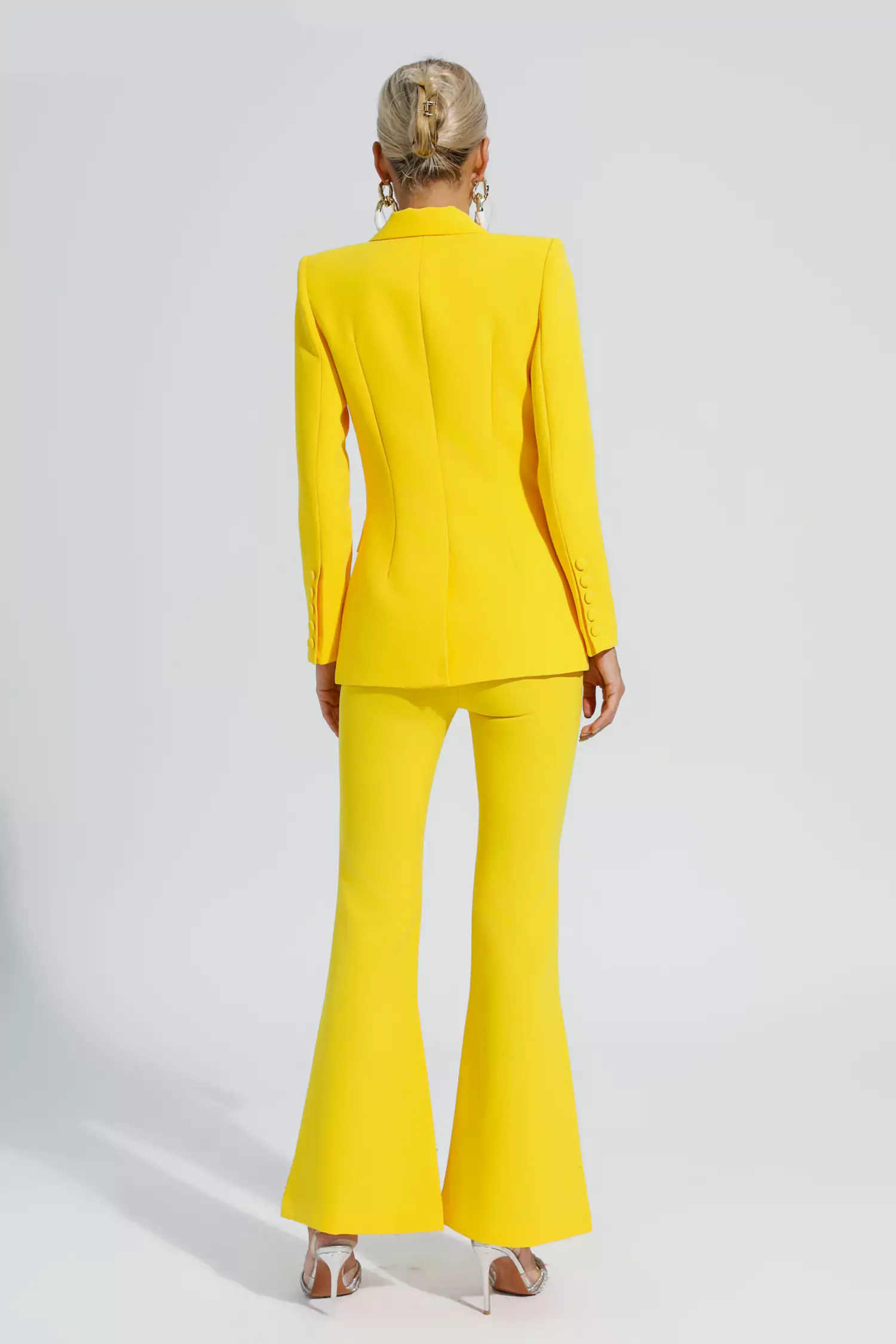 Sylvie Yellow Long Sleeve Blazer Set-CATCHALL