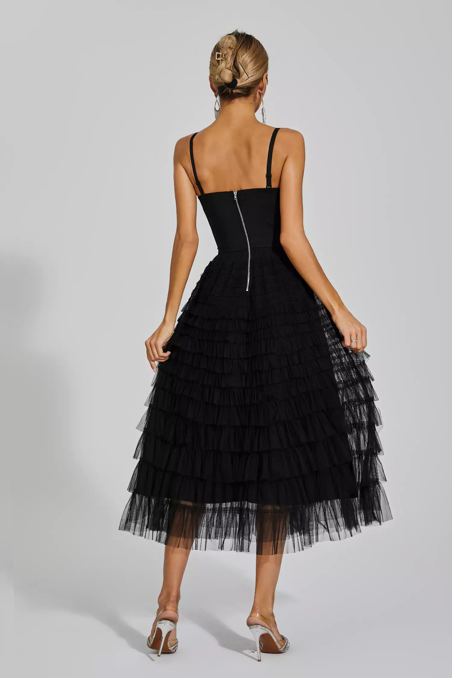 Tatiana Black Sequins Slip Dress-CATCHALL