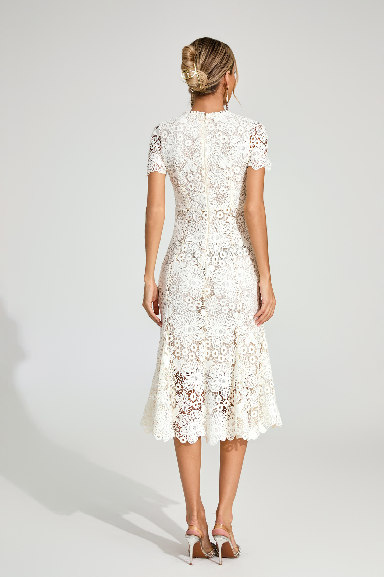 Temple Apricot Lace Mermaid Dress