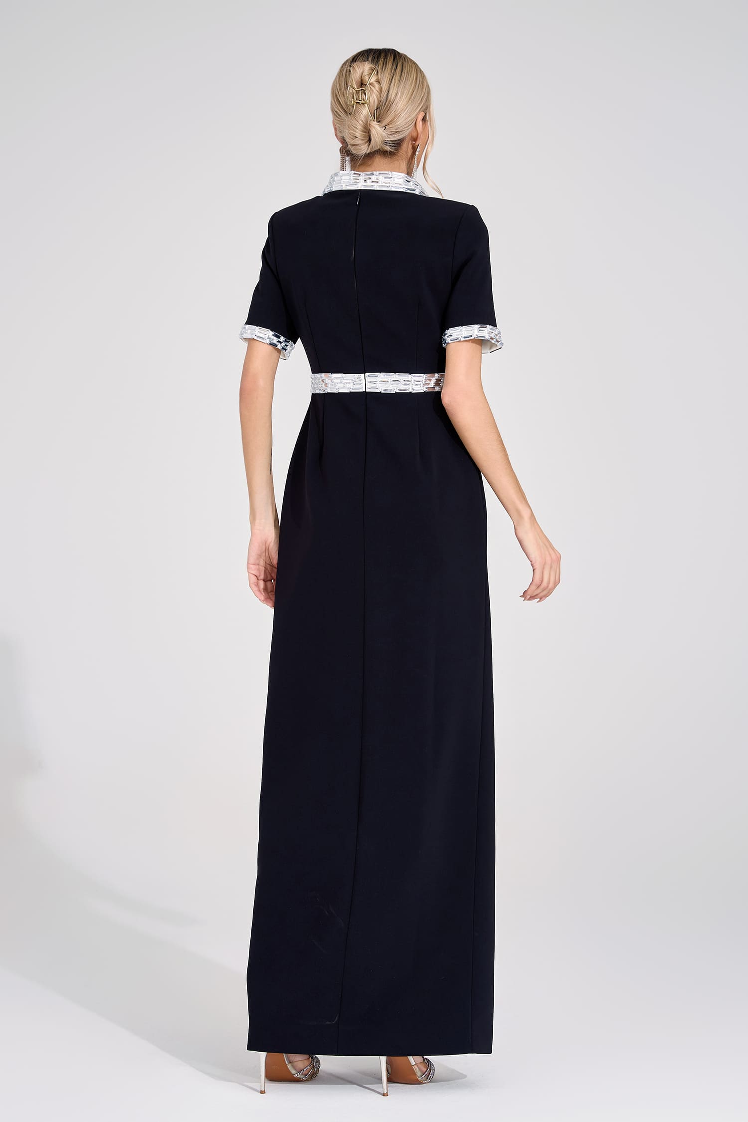 Theodora Black Diamond Maxi Dress