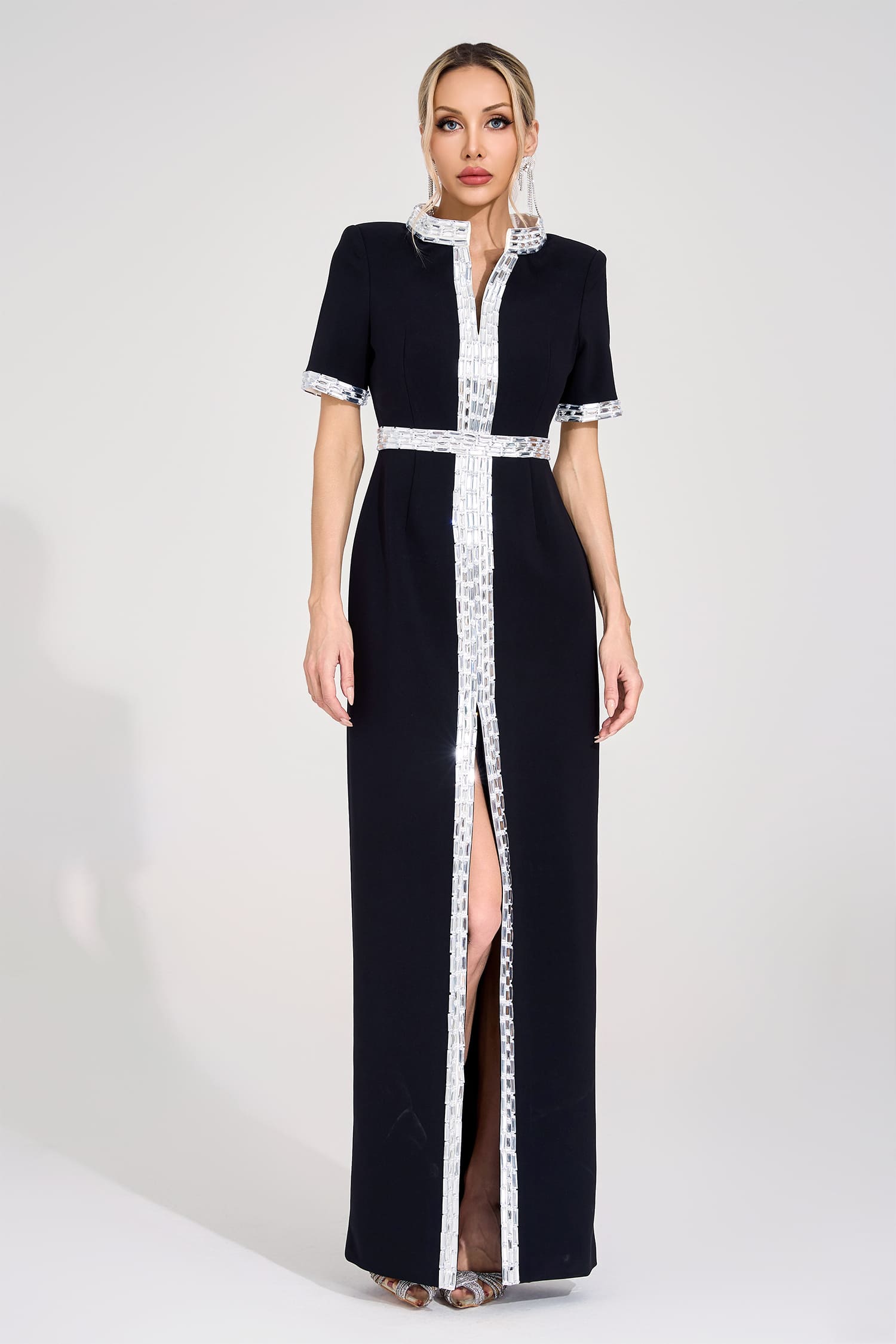 Theodora Black Diamond Maxi Dress