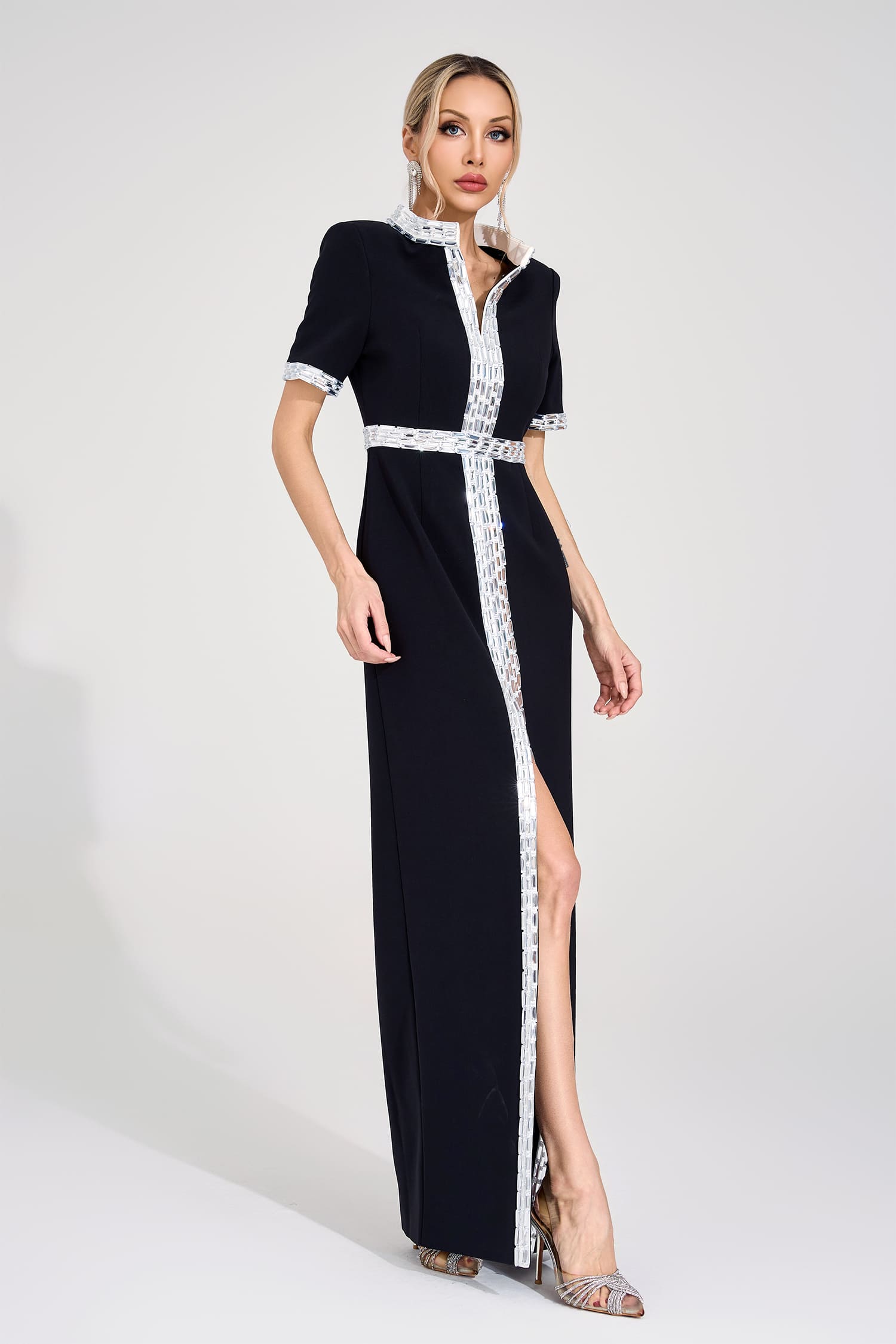Theodora Black Diamond Maxi Dress