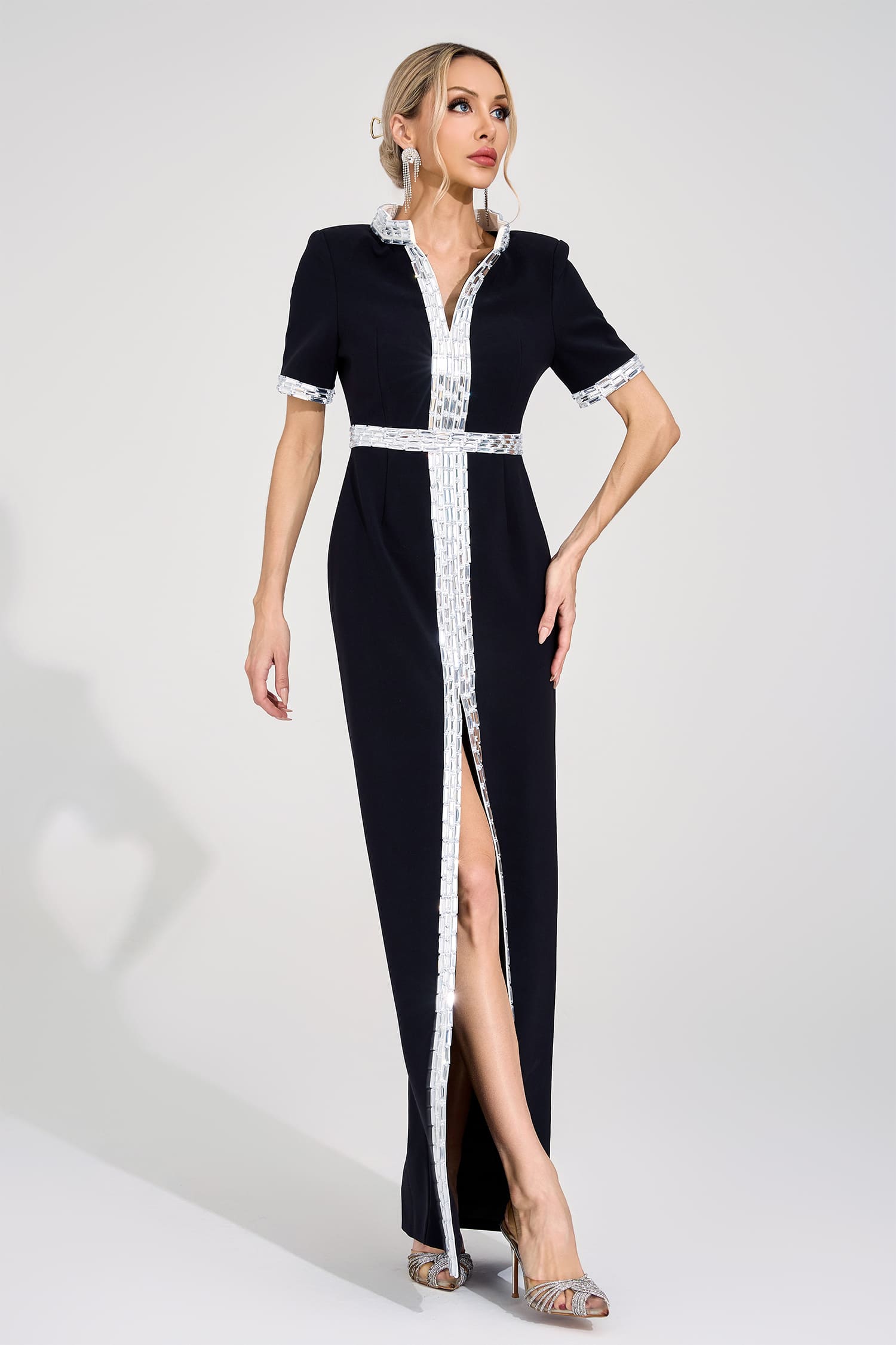 Theodora Black Diamond Maxi Dress