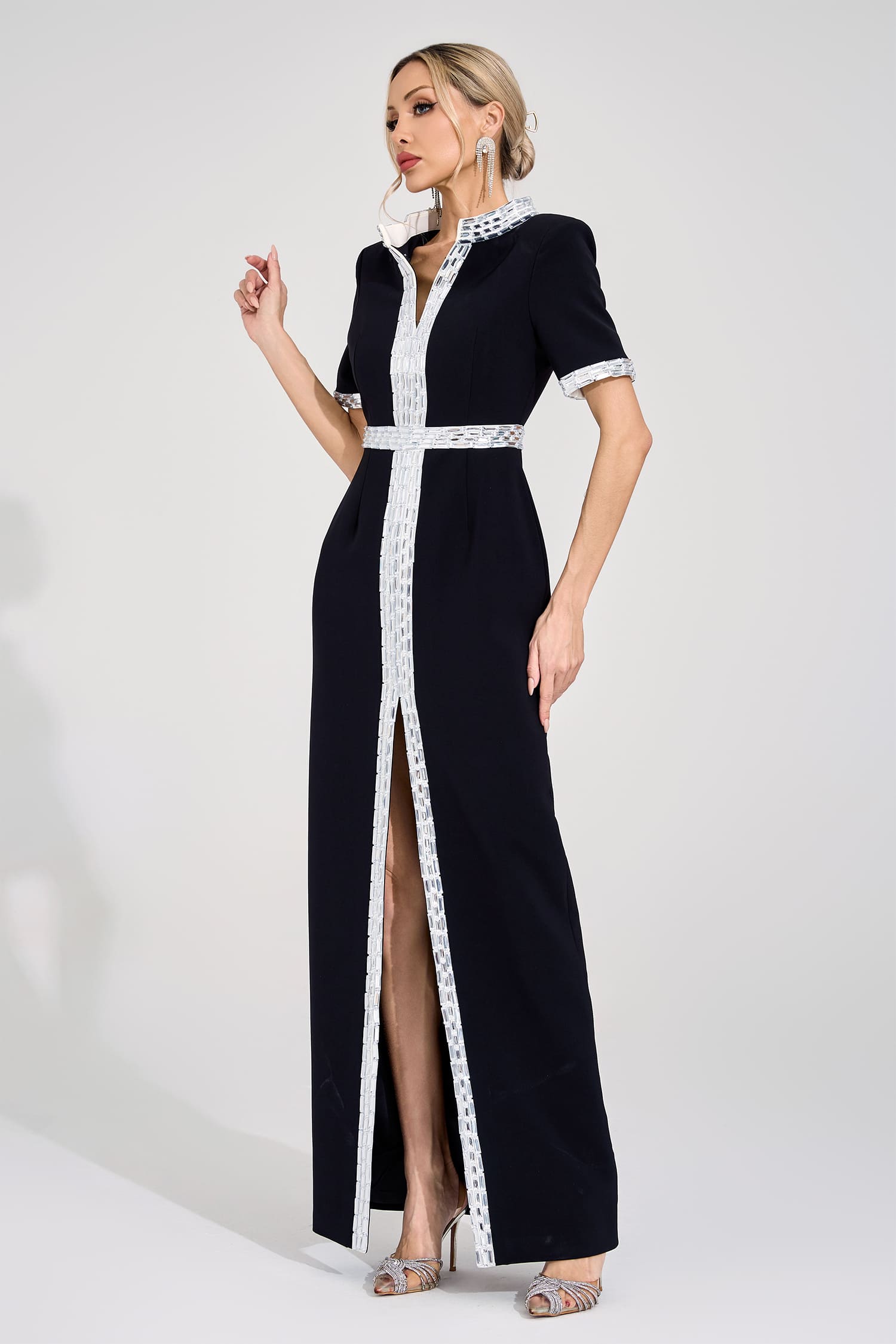 Theodora Black Diamond Maxi Dress