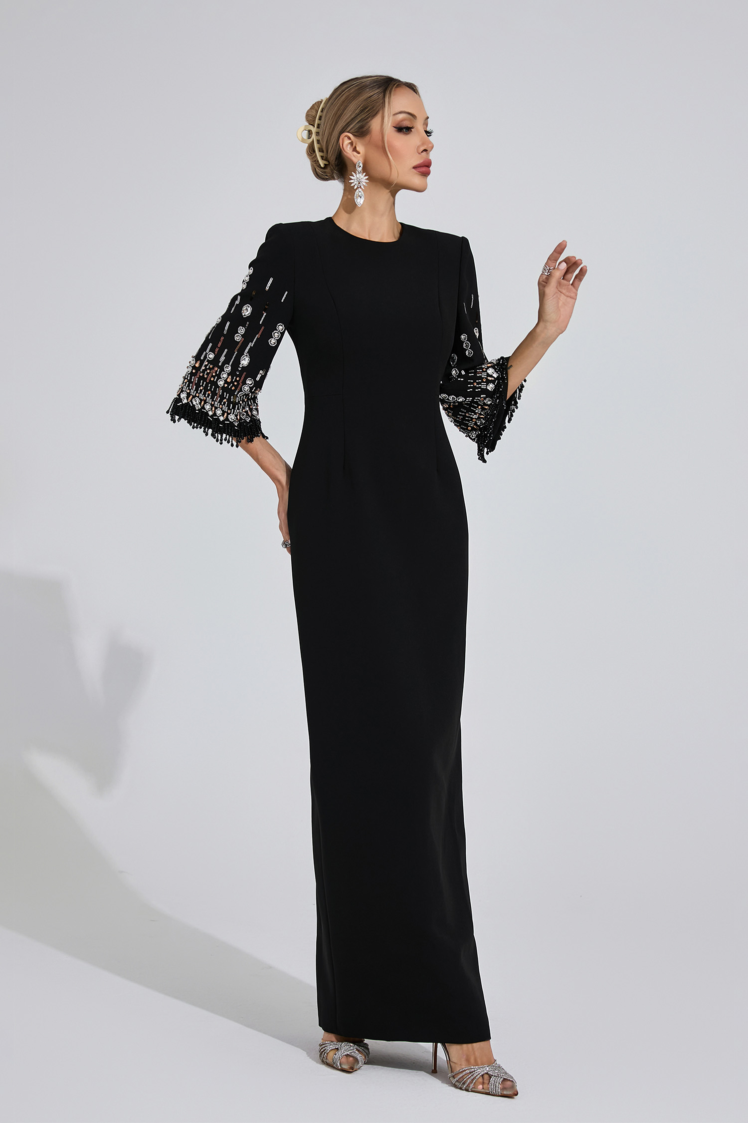 Thessaly Black Diamond Maxi Dress