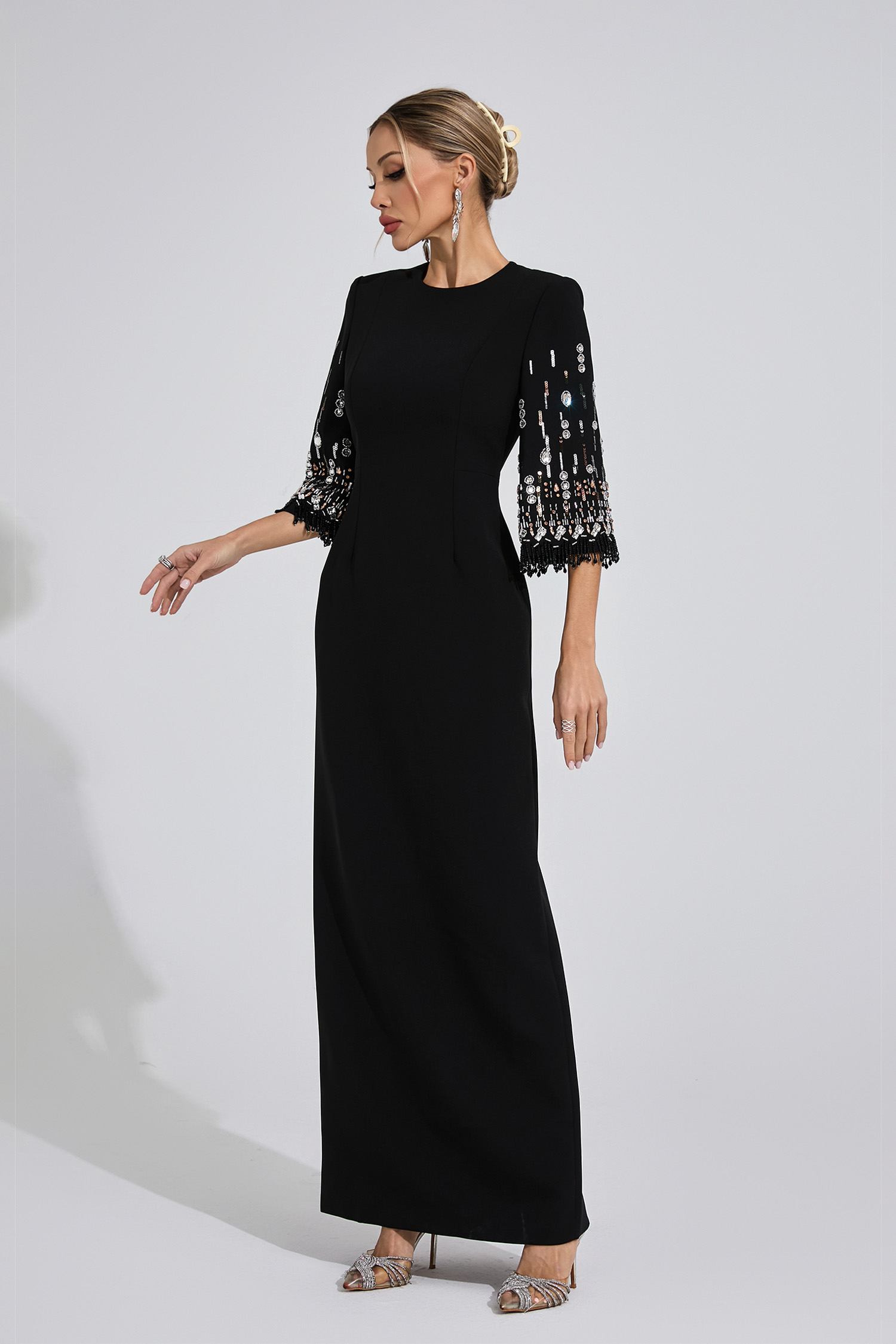 Thessaly Black Diamond Maxi Dress