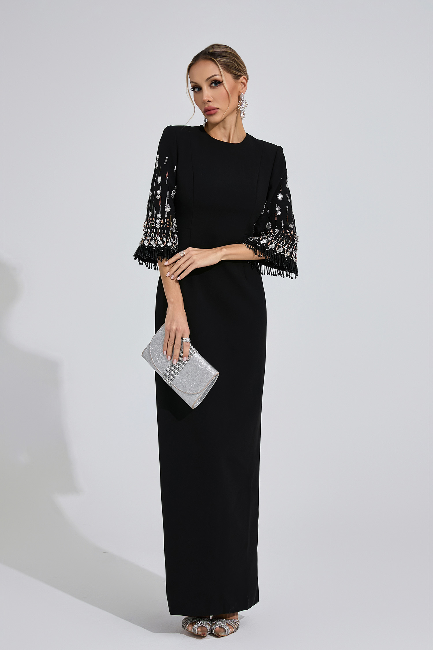 Thessaly Black Diamond Maxi Dress