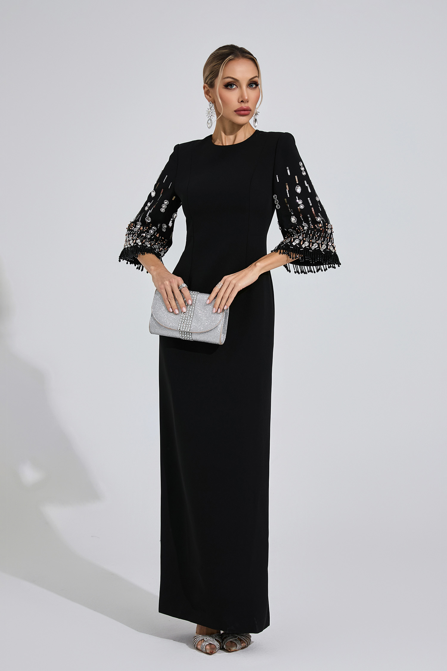 Thessaly Black Diamond Maxi Dress
