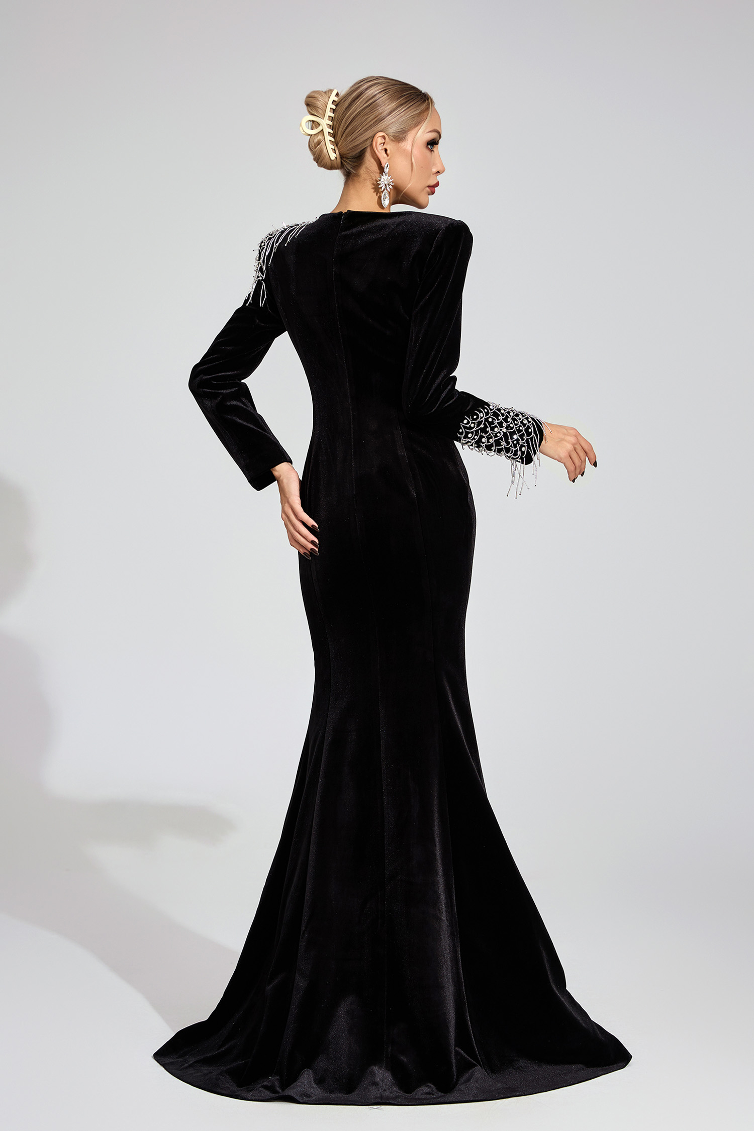 Thisbe Black Beaded Maxi Dress