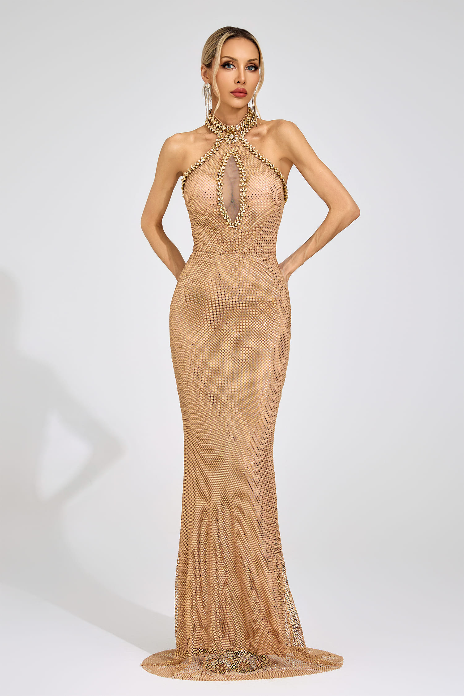 Tindra Apricot Mermaid Maxi Dress