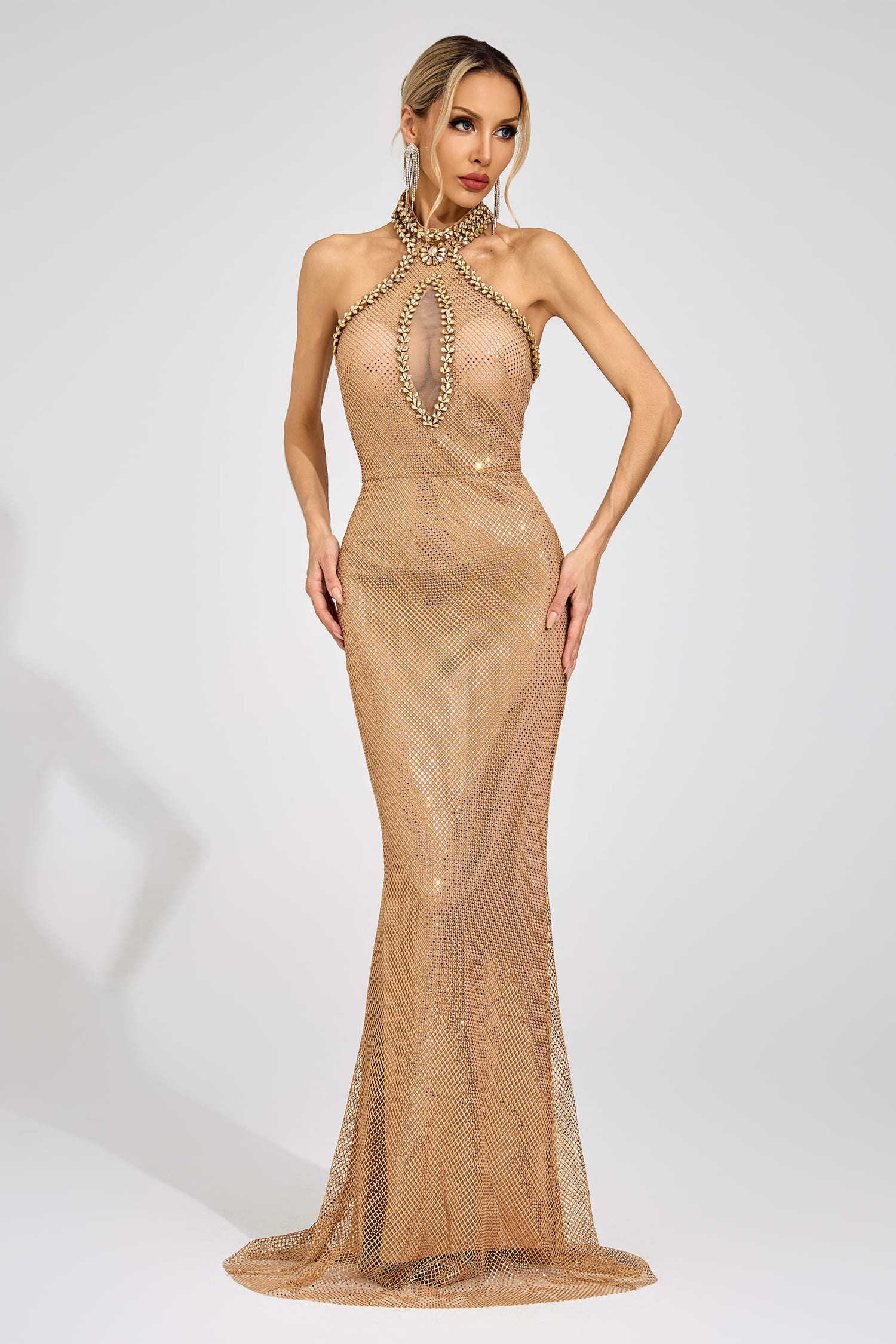 Tindra Apricot Mermaid Maxi Dress