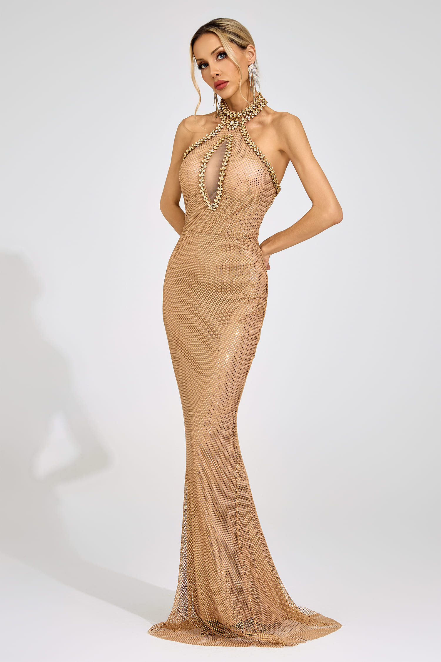 Tindra Apricot Mermaid Maxi Dress