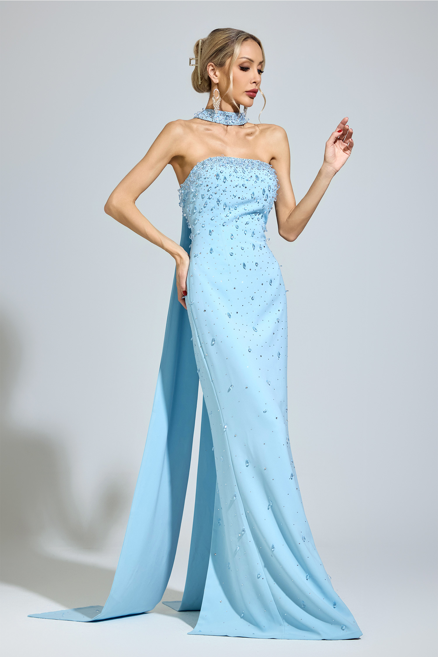 Tolstoy Blue Evening Gown