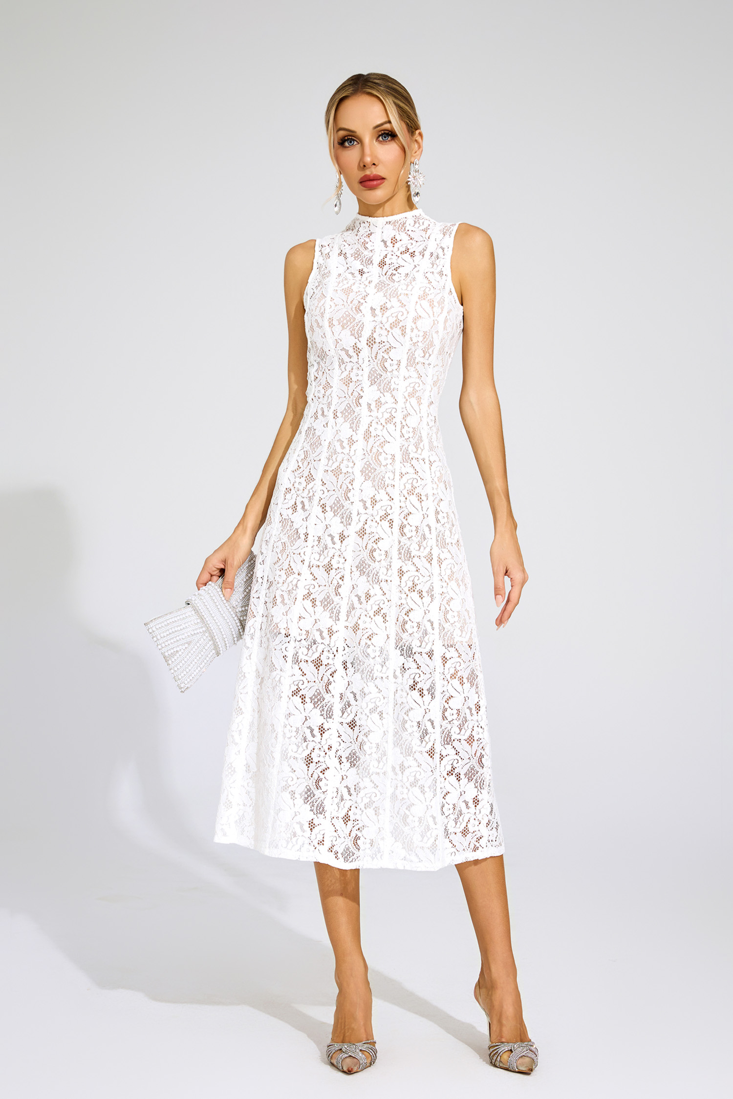 Tomlinson White Cut Out Sleeveless Dress