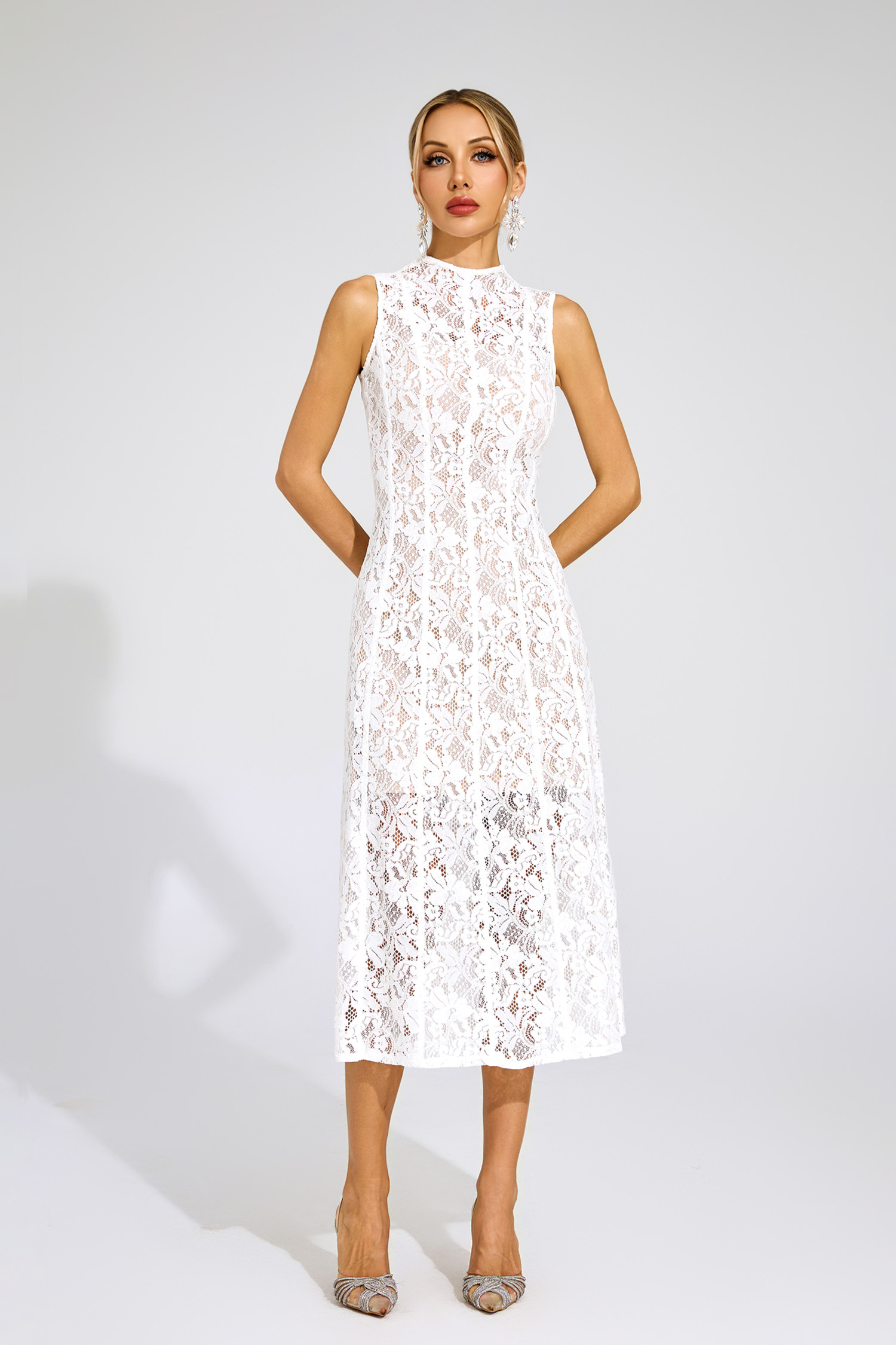 Tomlinson White Cut Out Sleeveless Dress