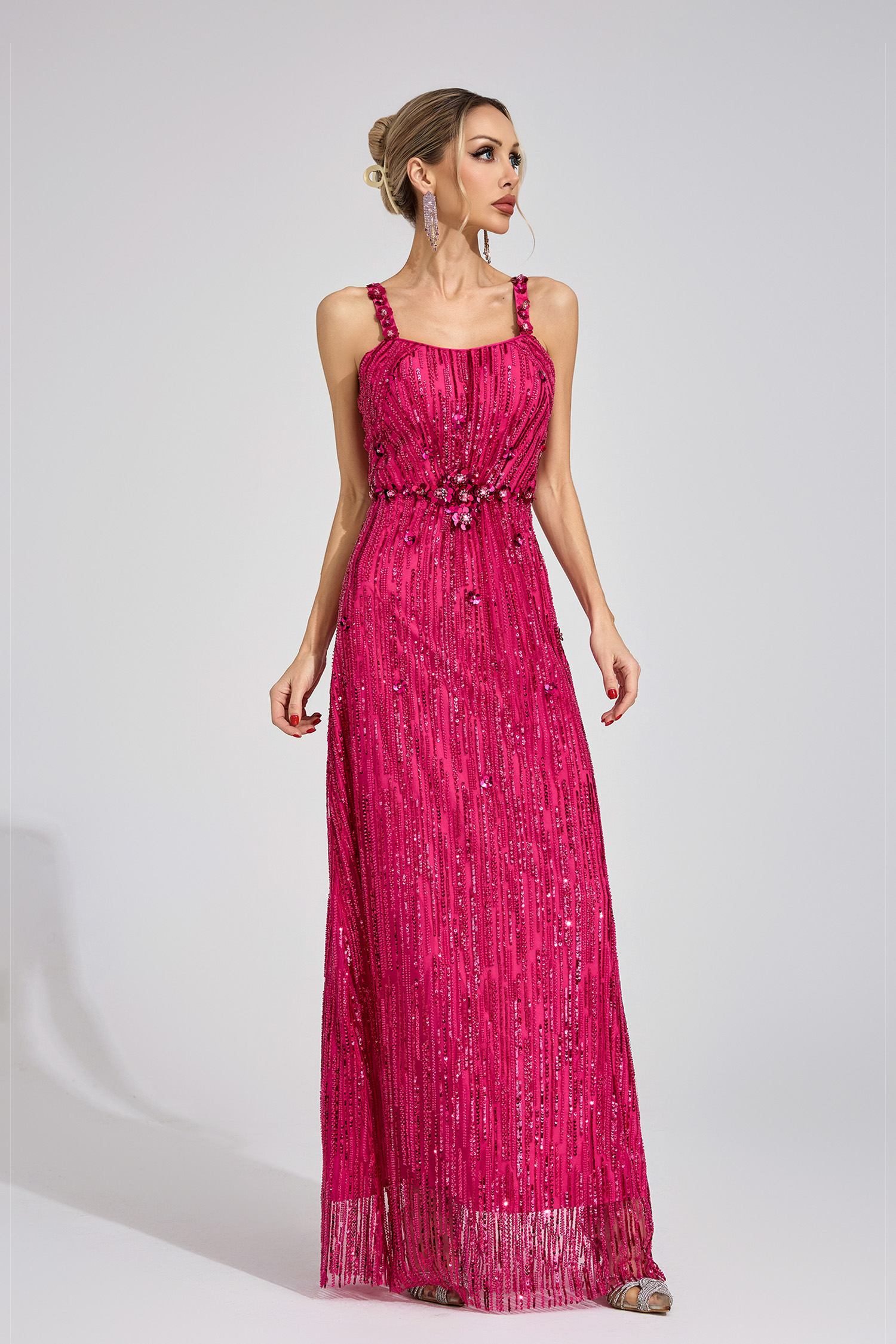 Trove Pink Sequin Maxi Dress