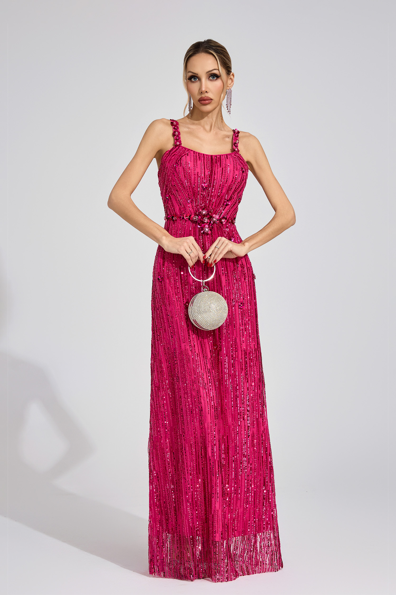 Trove Pink Sequin Maxi Dress
