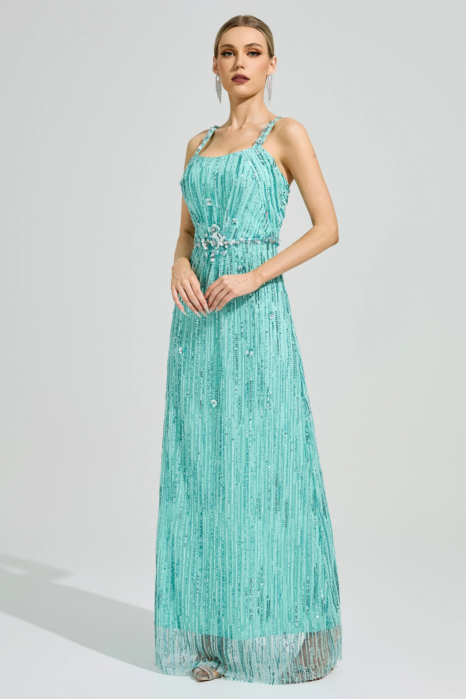 Trove Green Sequin Maxi Dress