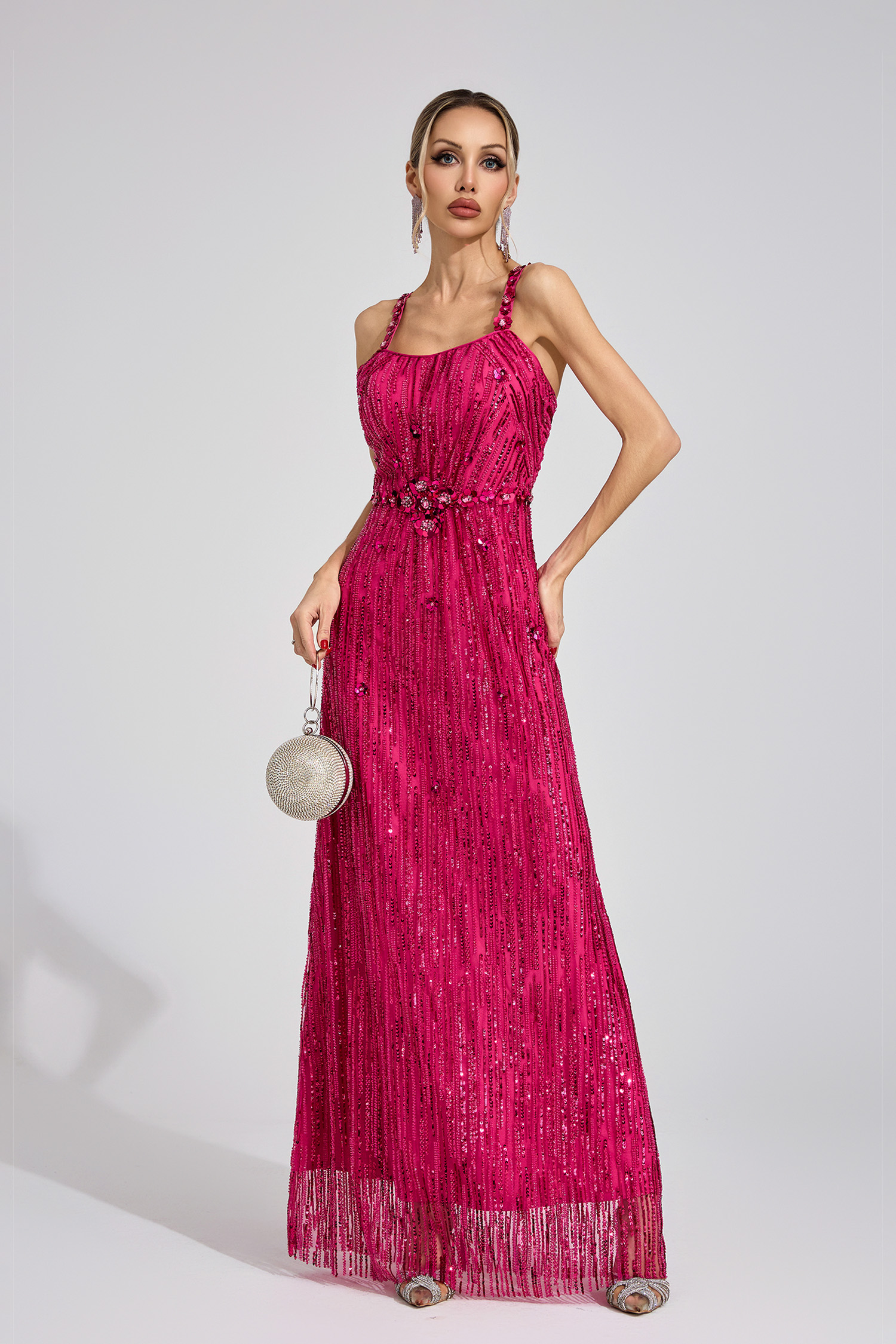 Trove Pink Sequin Maxi Dress