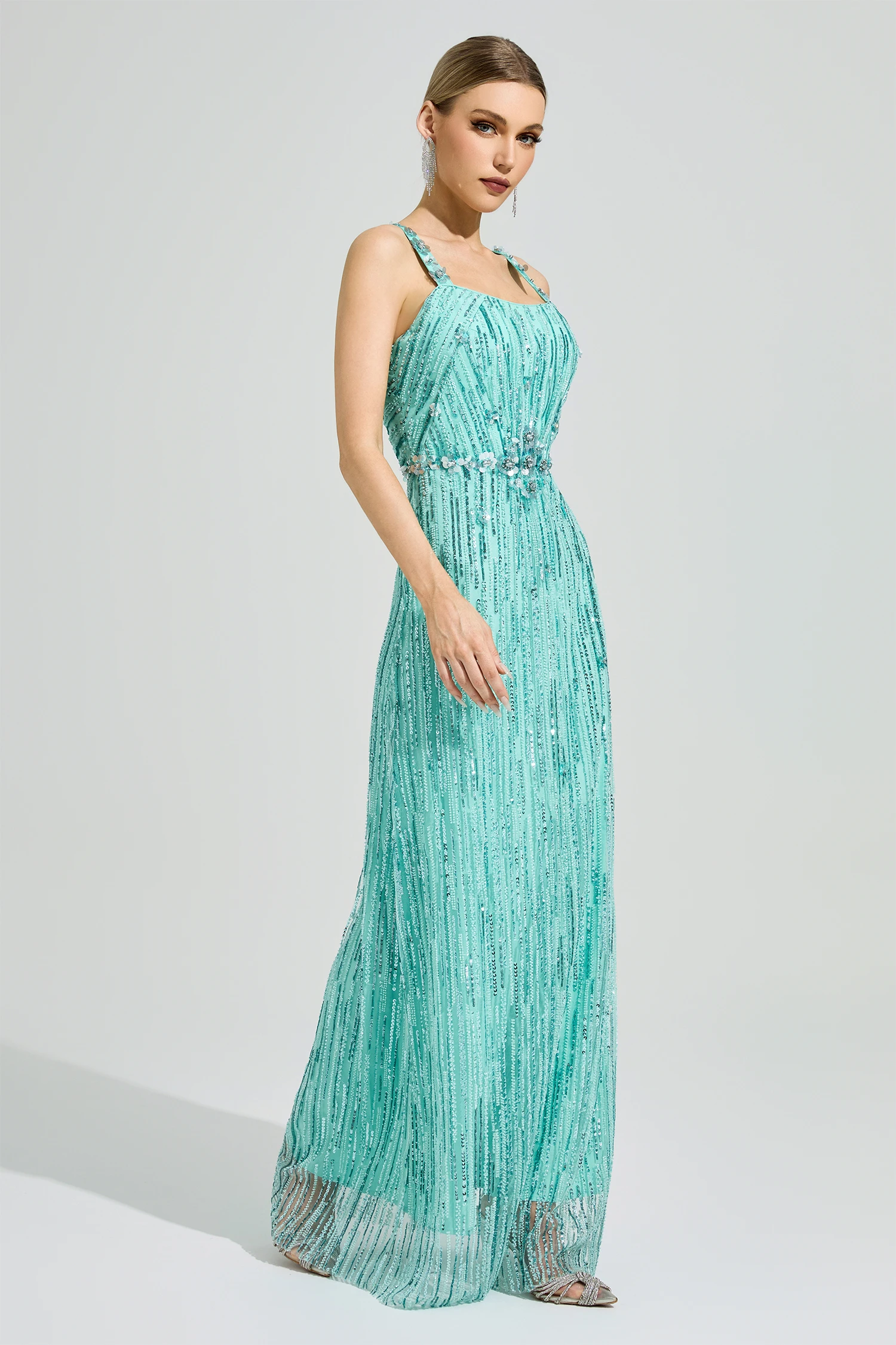 Trove Green Sequin Maxi Dress