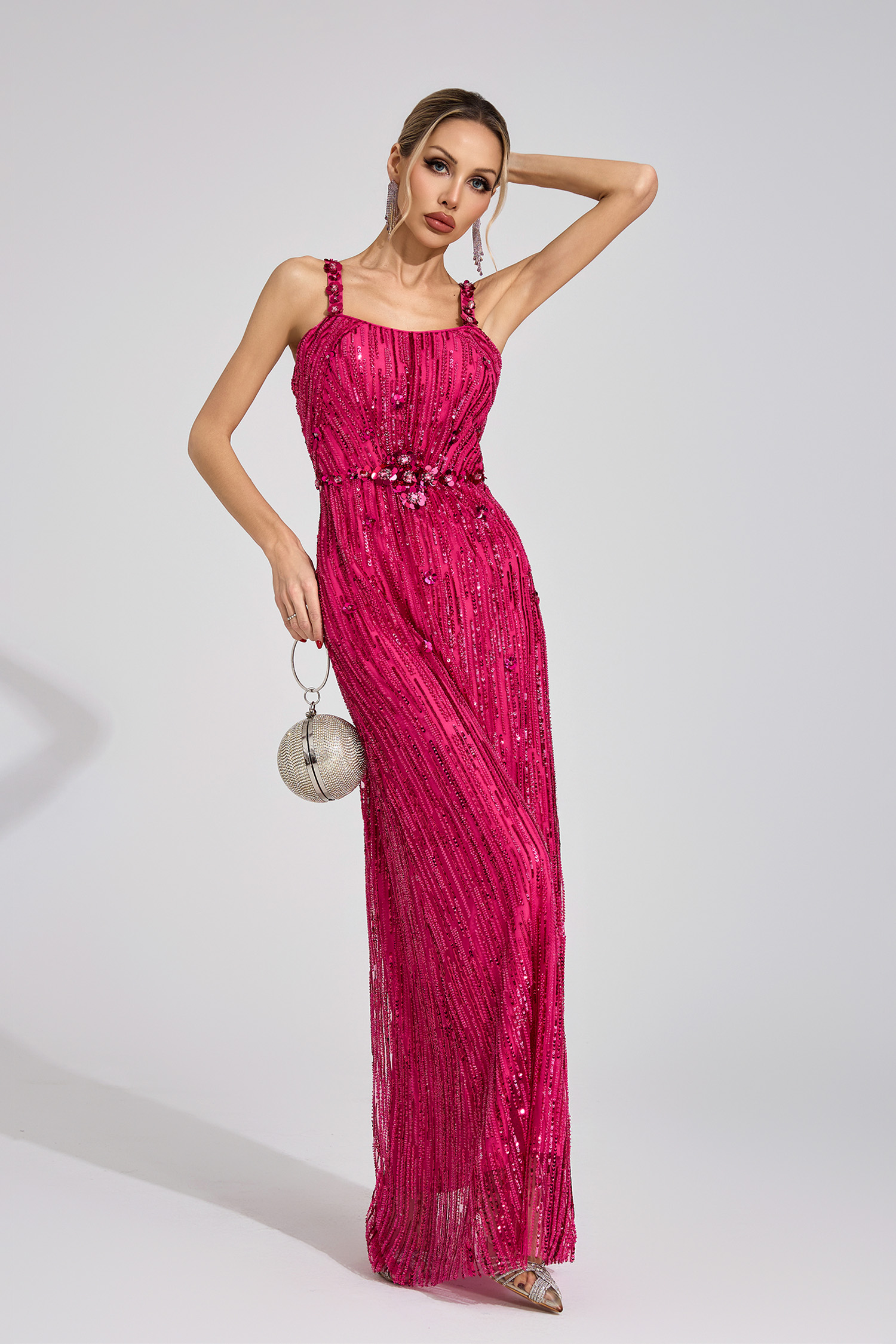 Trove Pink Sequin Maxi Dress