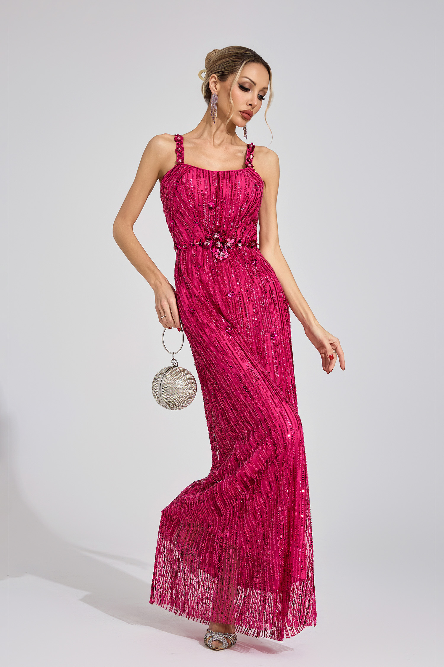 Trove Pink Sequin Maxi Dress