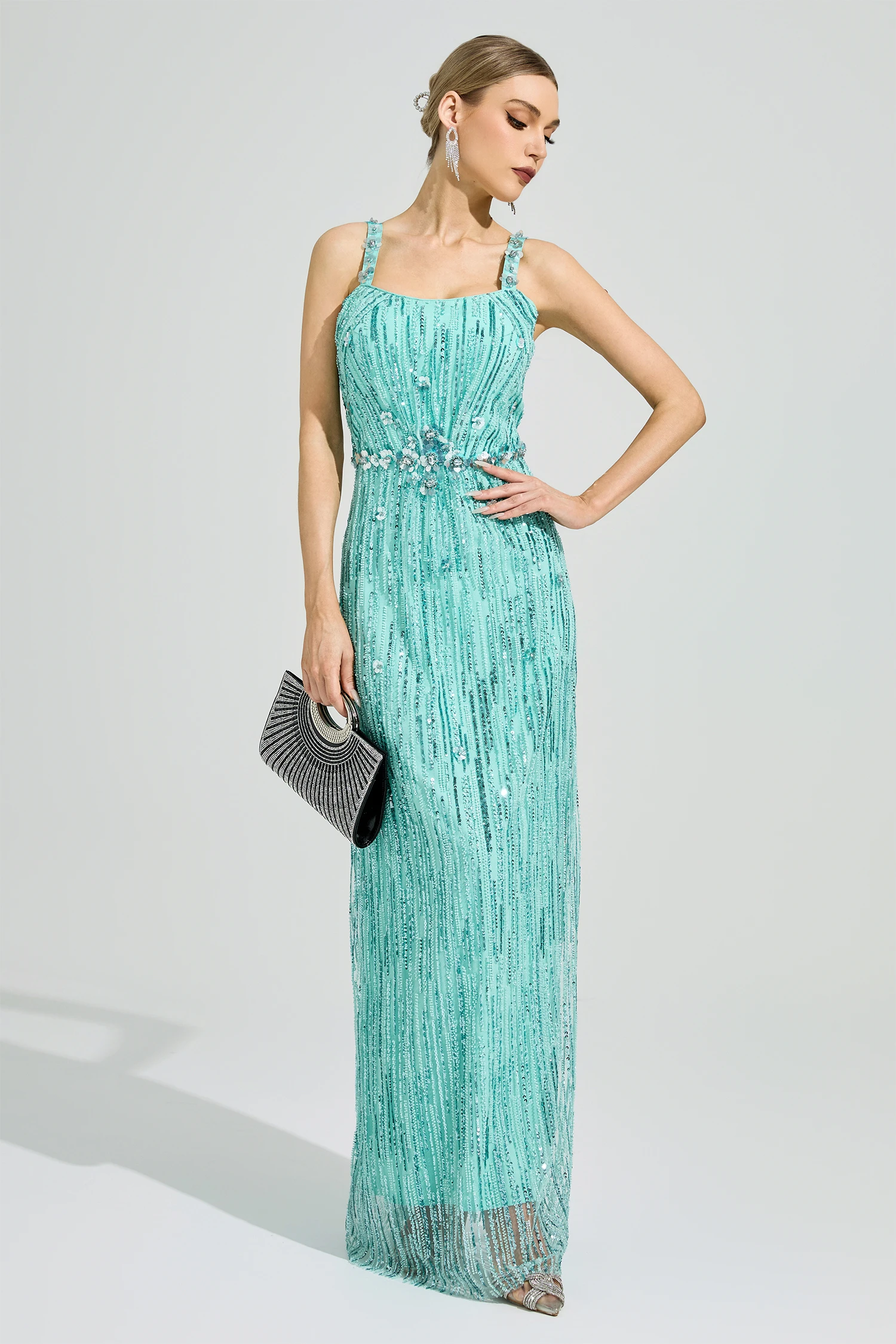 Trove Green Sequin Maxi Dress