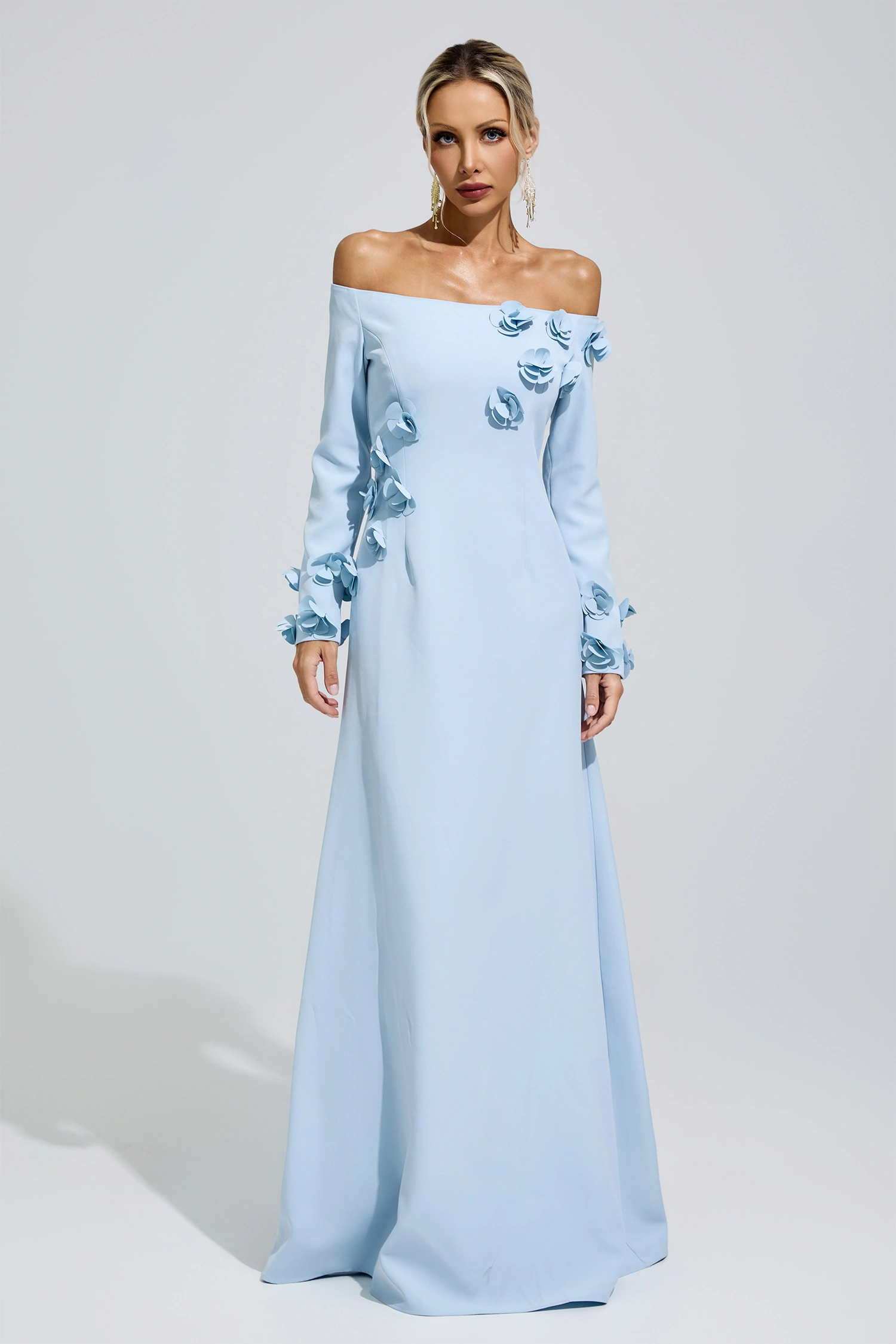 Tubman Blue Flower One Shoulder Dress