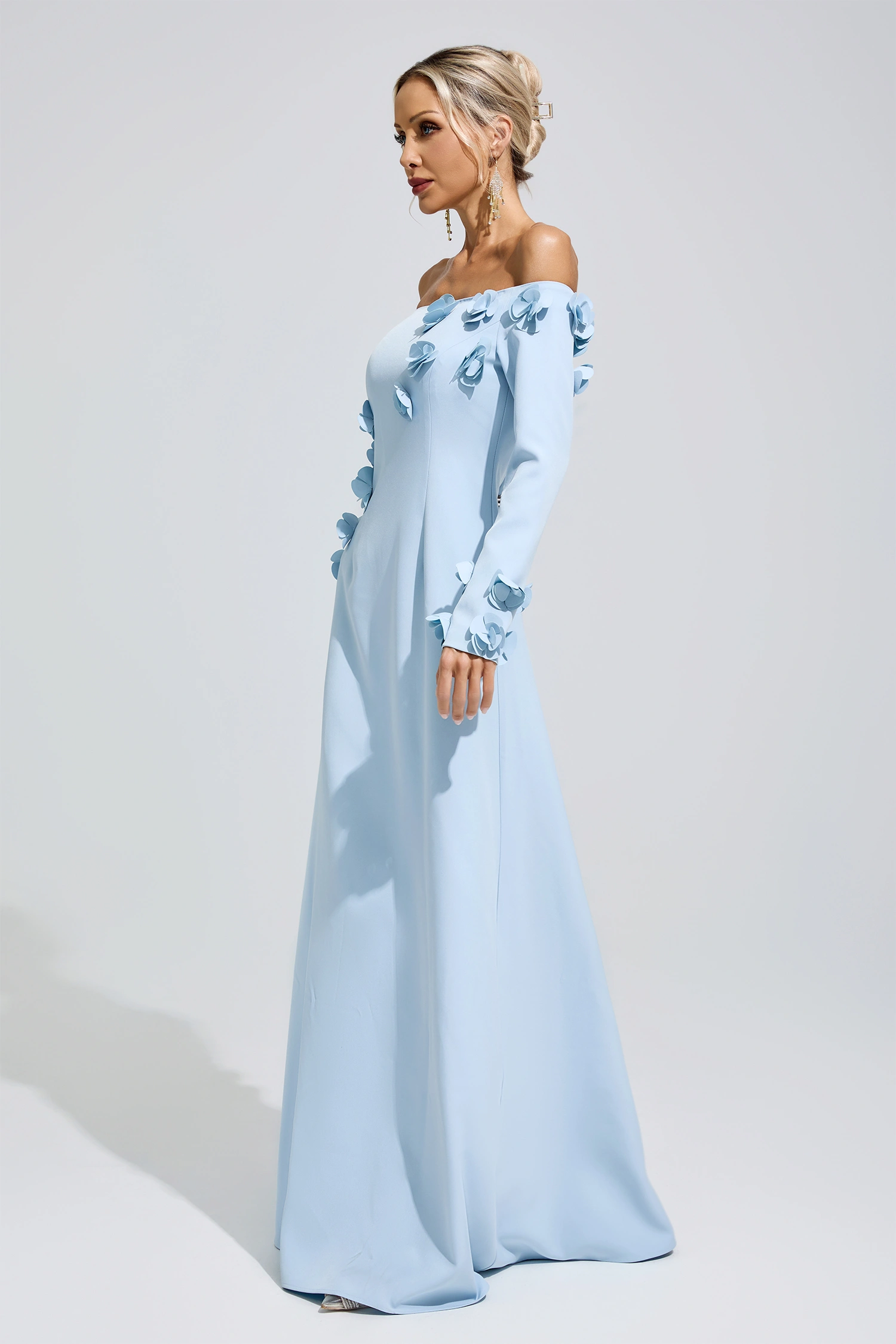 Tubman Blue Flower One Shoulder Dress