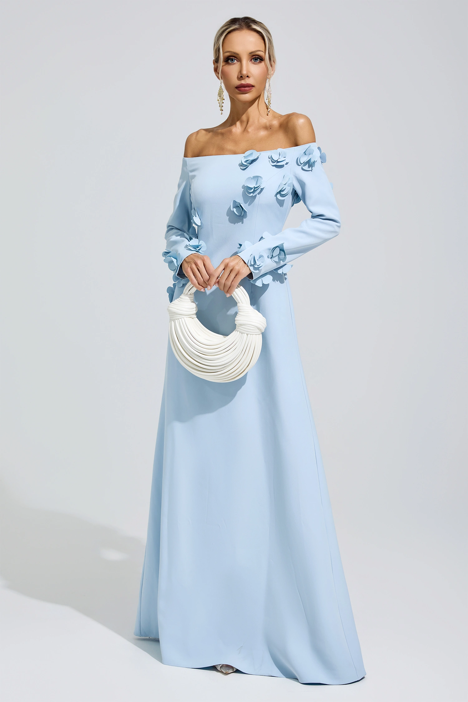 Tubman Blue Flower One Shoulder Dress
