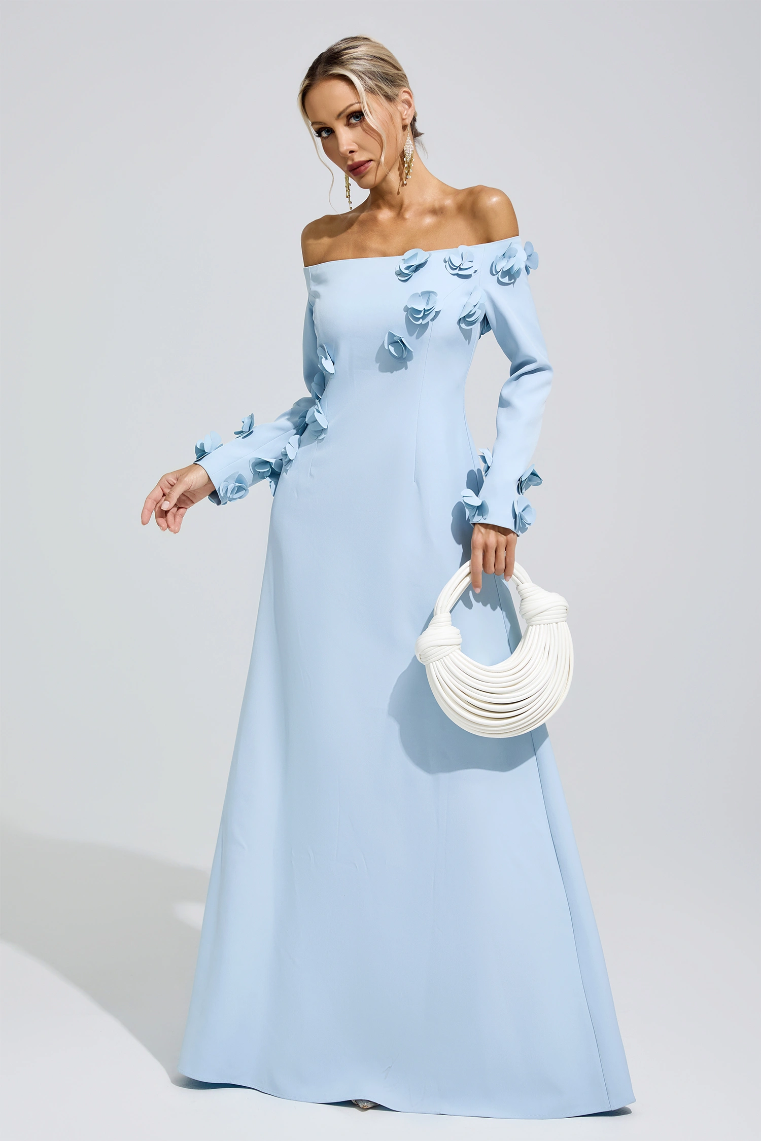 Tubman Blue Flower One Shoulder Dress