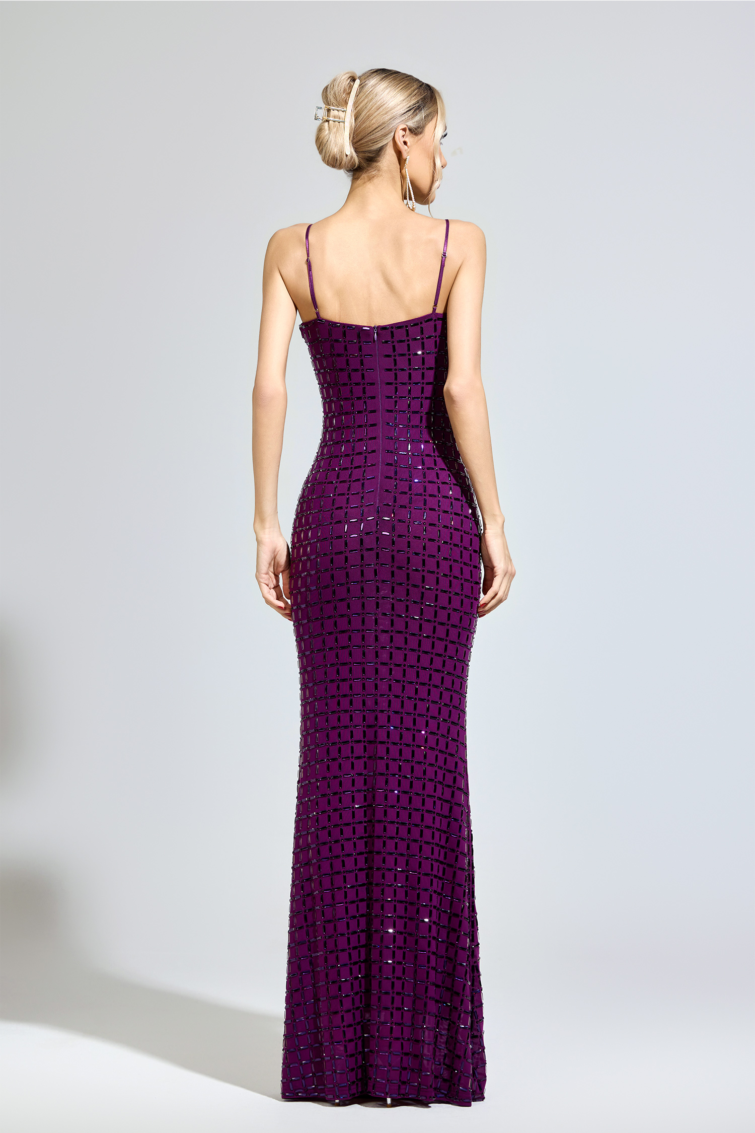 Turing Purple Diamond Bodycon Dress