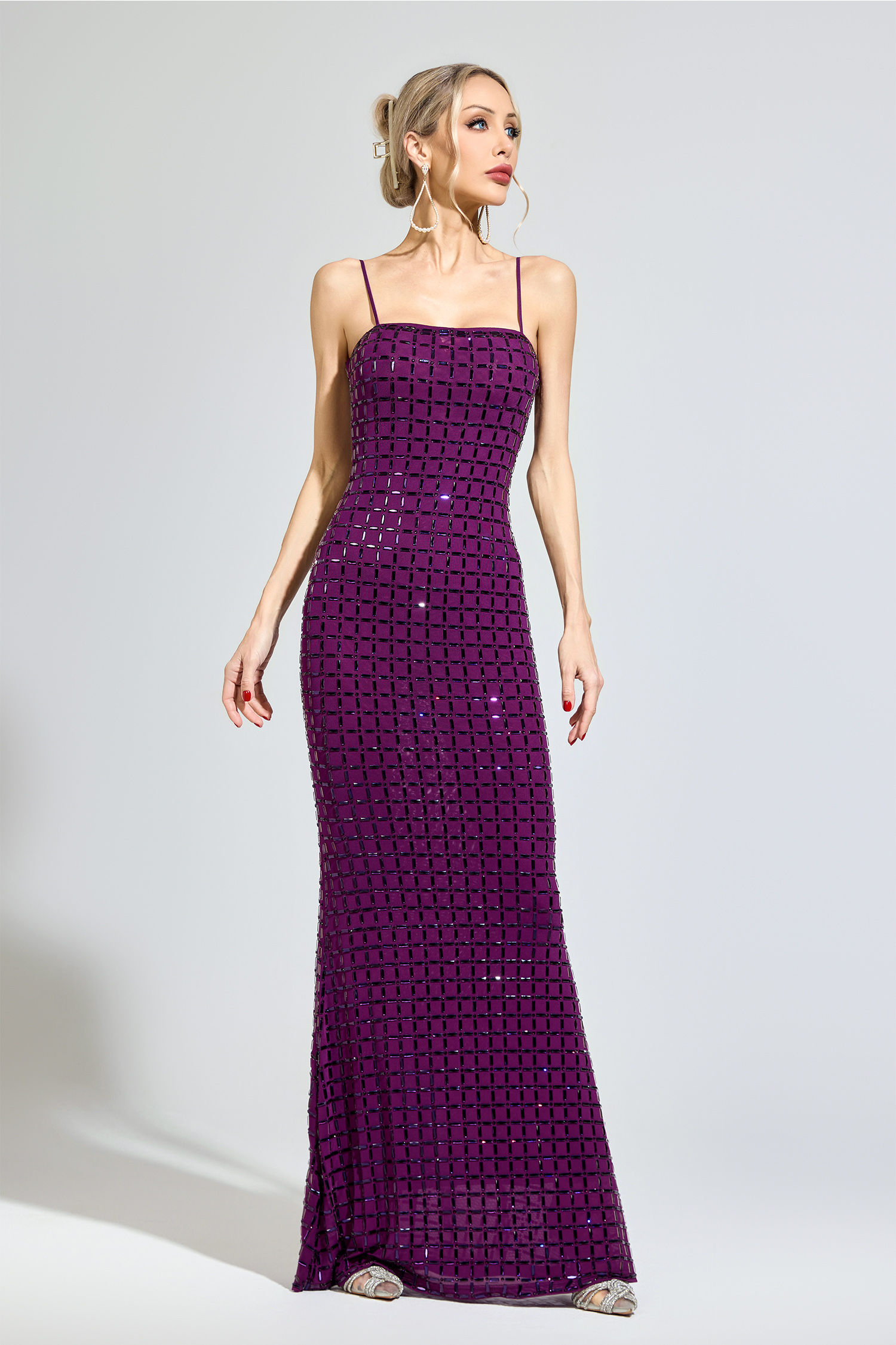 Turing Purple Diamond Bodycon Dress