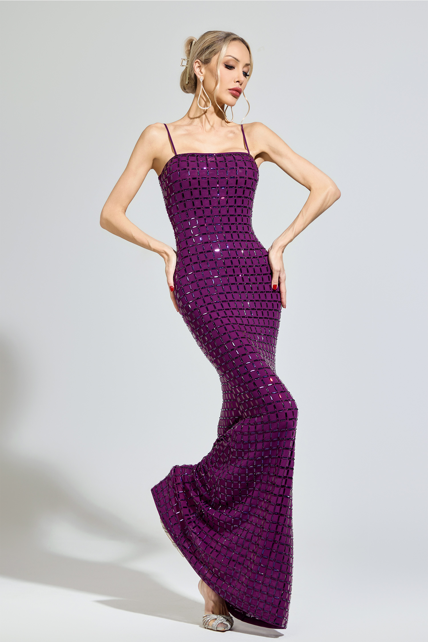 Turing Purple Diamond Bodycon Dress