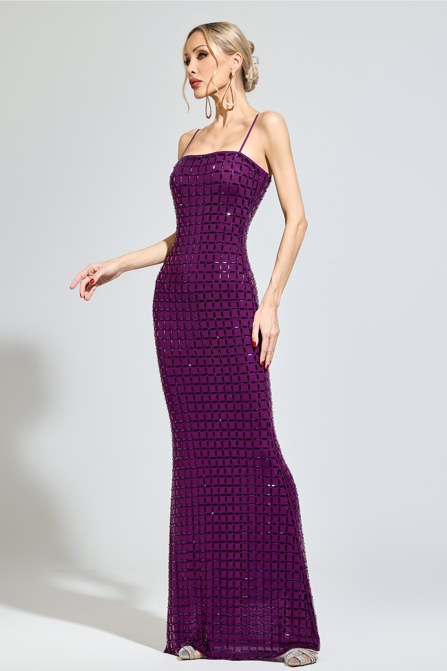 Turing Purple Diamond Bodycon Dress