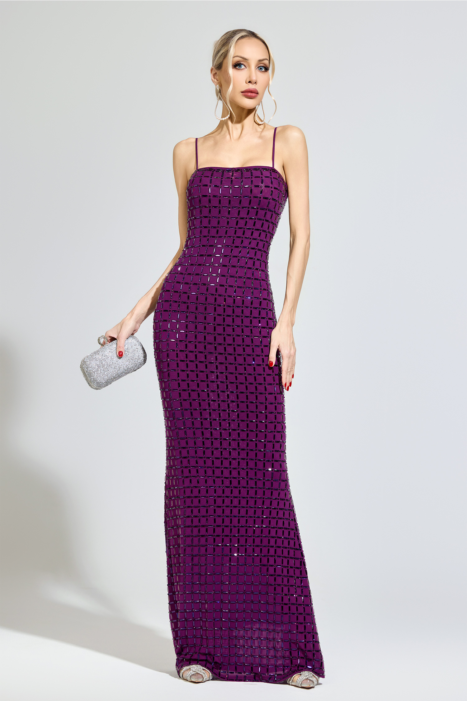 Turing Purple Diamond Bodycon Dress