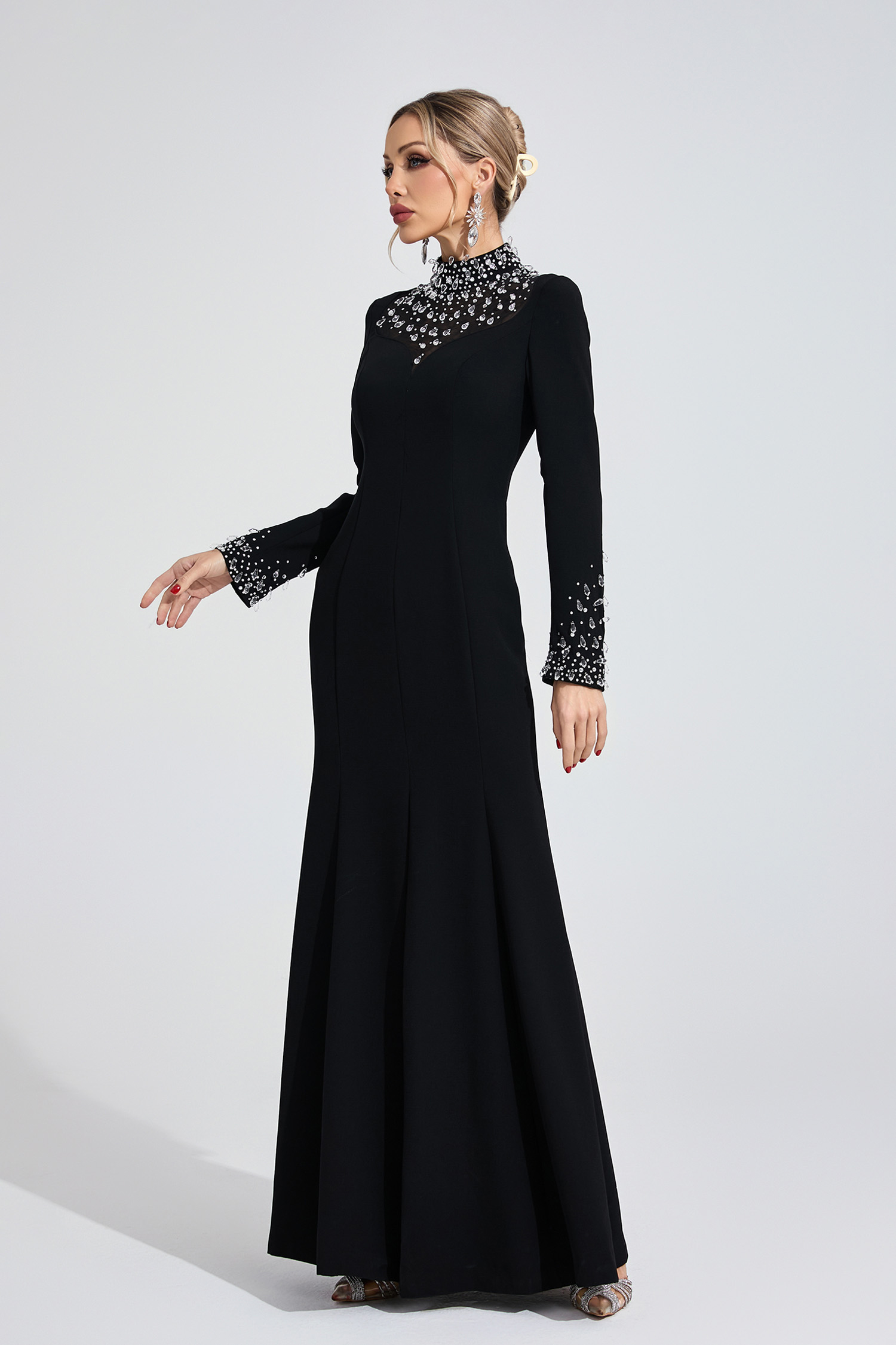 Ula Black Diamond Maxi Dress