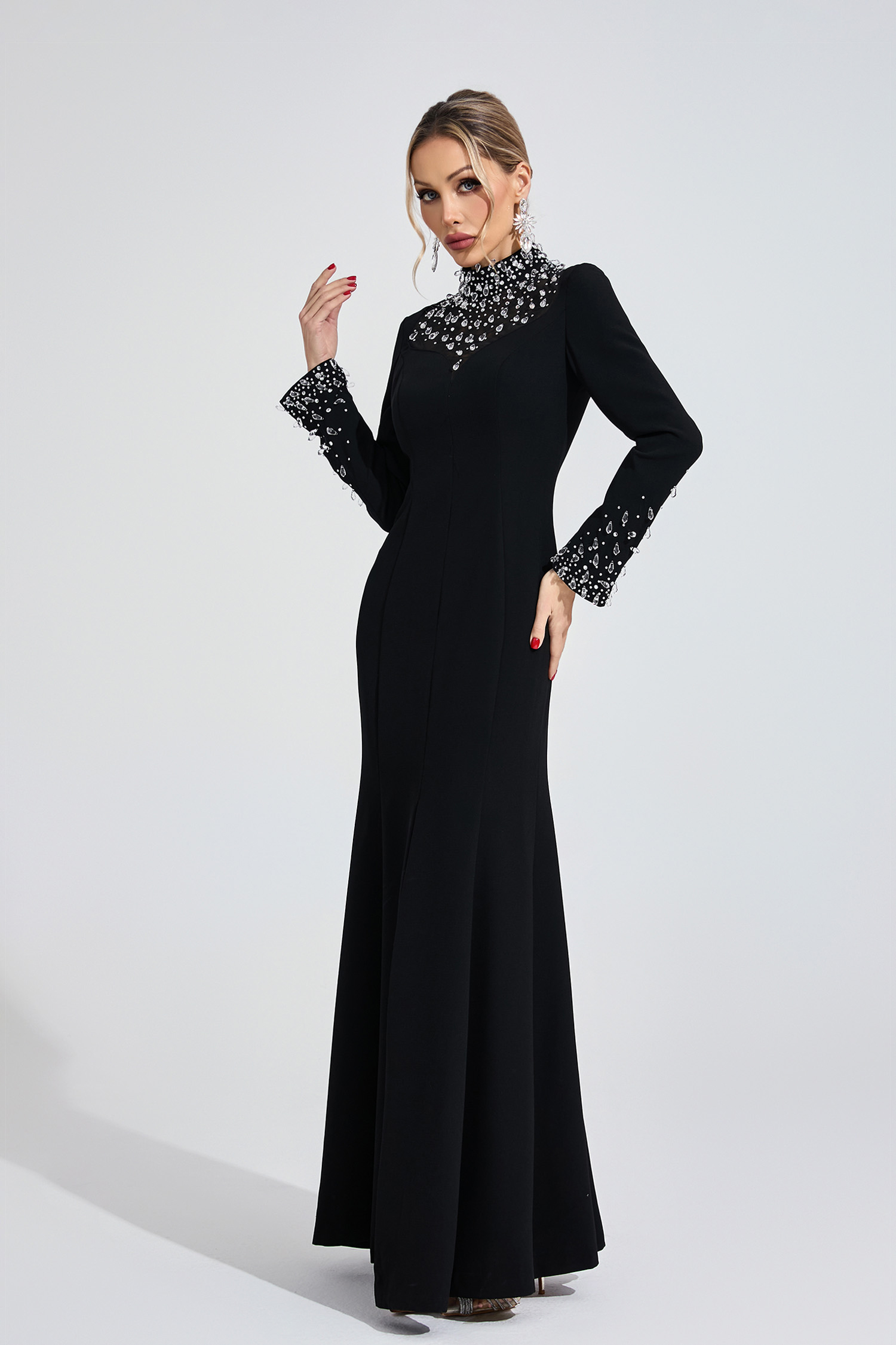 Ula Black Diamond Maxi Dress