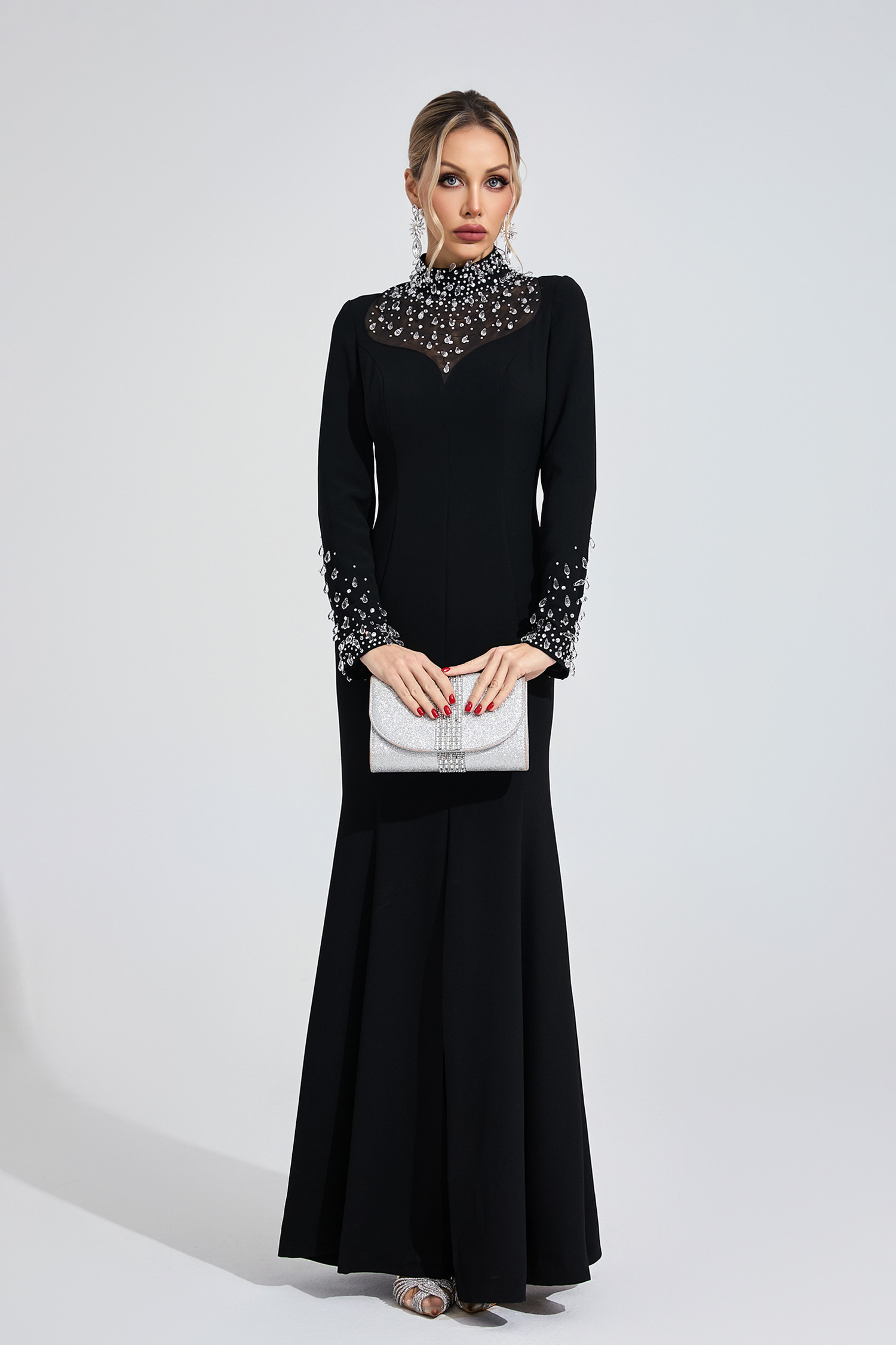 Ula Black Diamond Maxi Dress