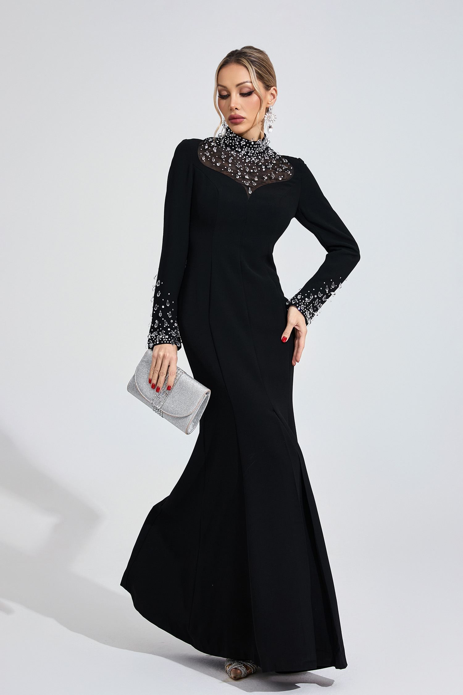 Ula Black Diamond Maxi Dress