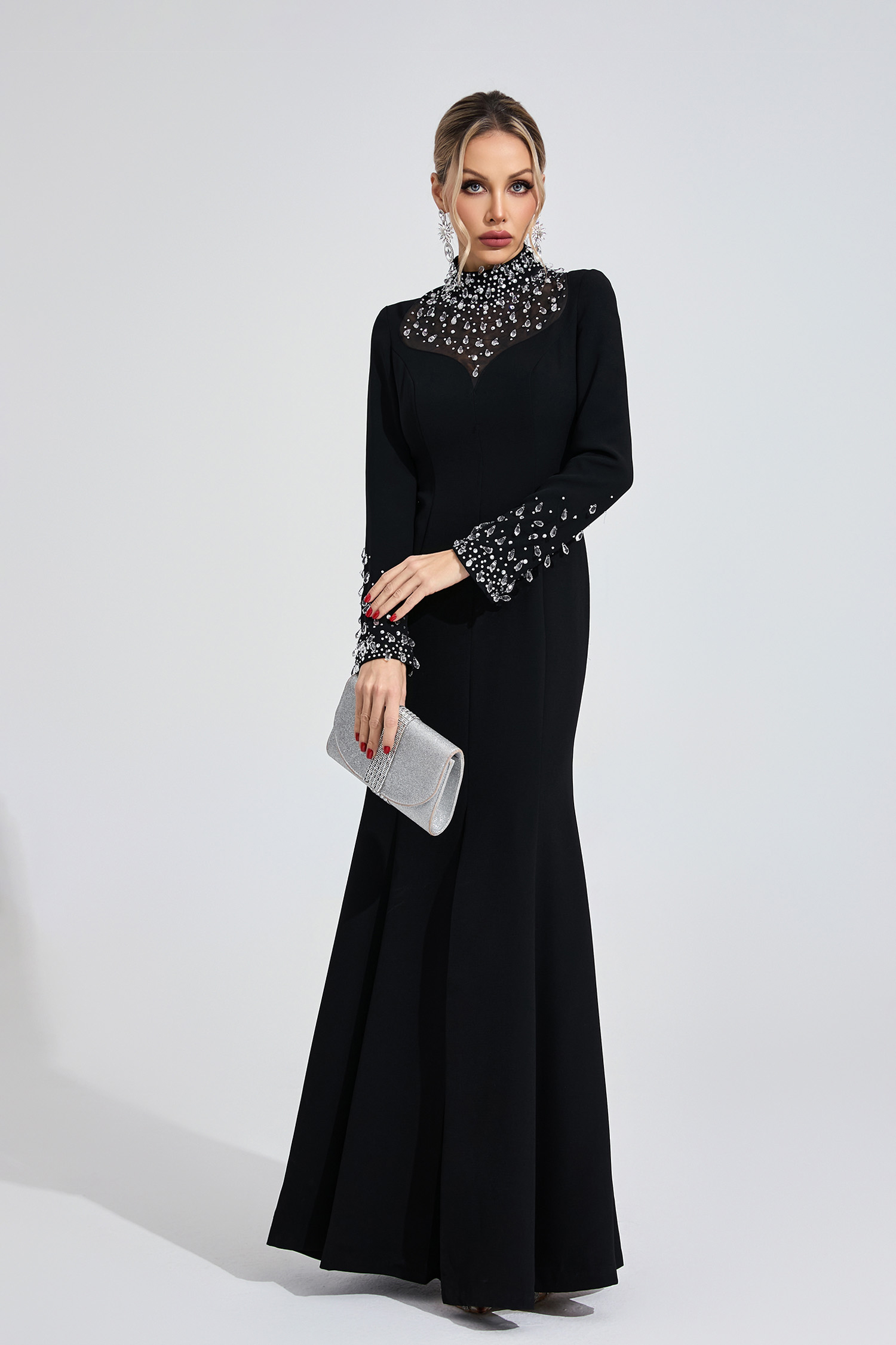 Ula Black Diamond Maxi Dress