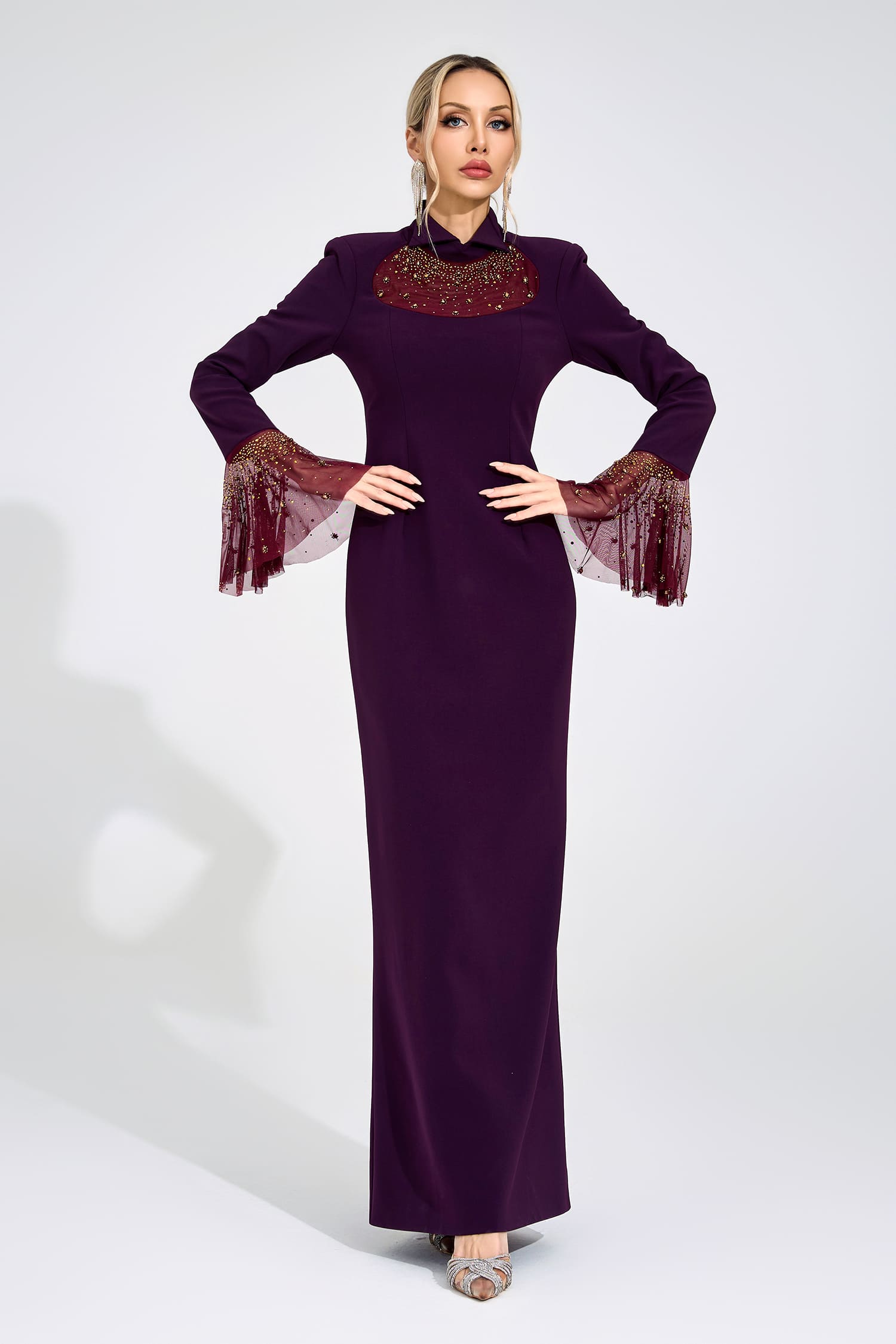 Unn Wine Red Evening Gown