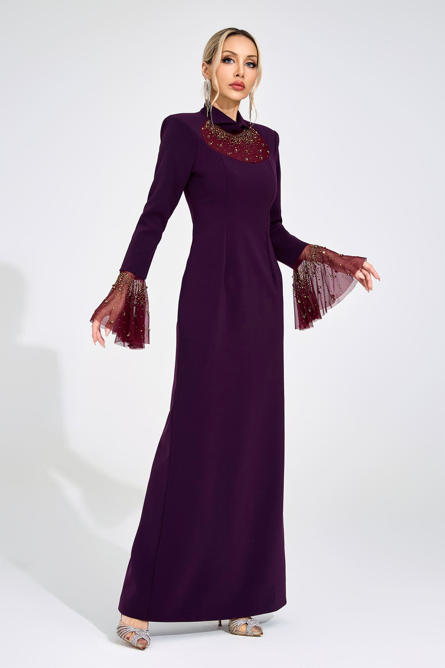 Unn Wine Red Evening Gown