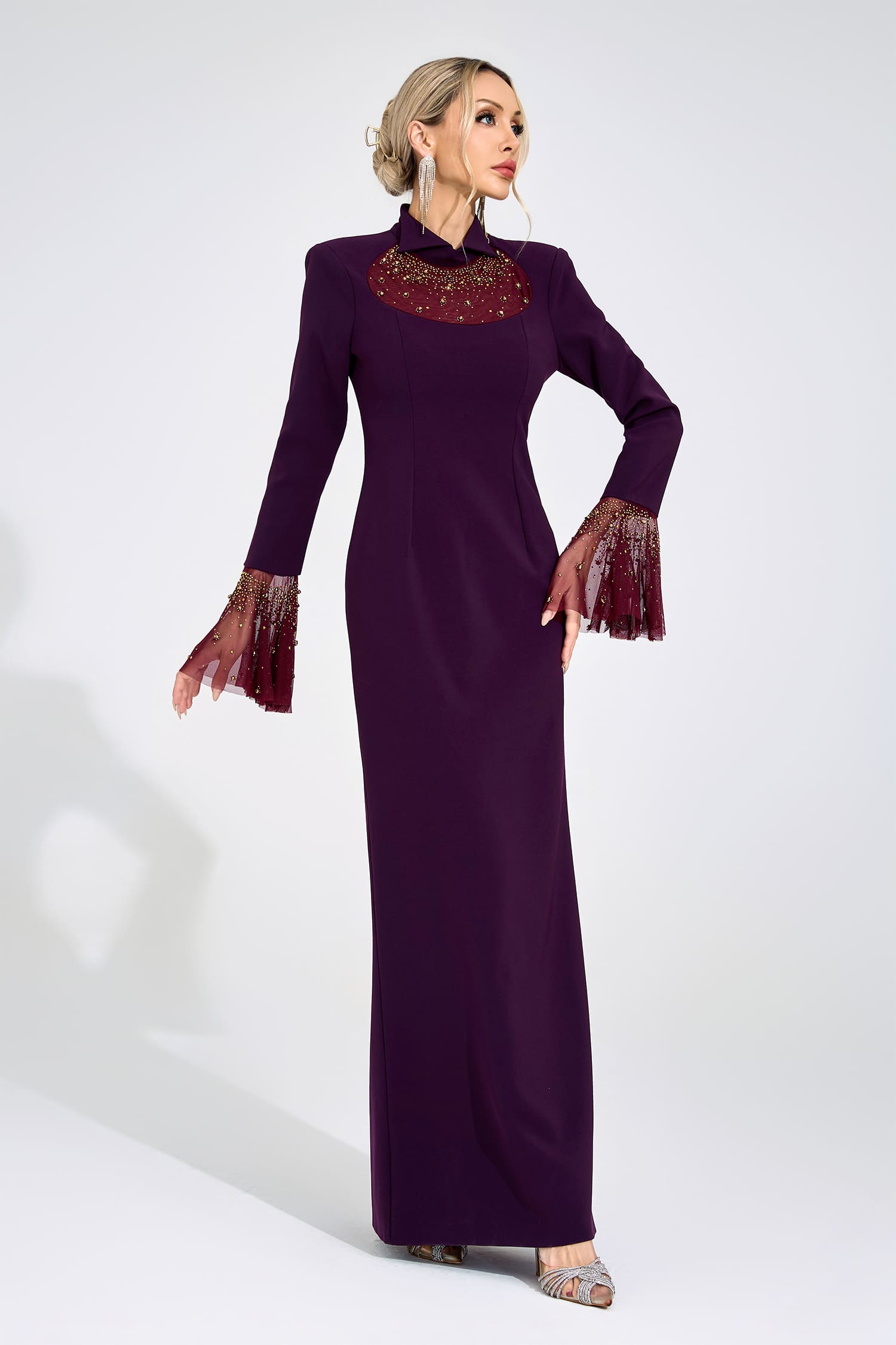 Unn Wine Red Evening Gown