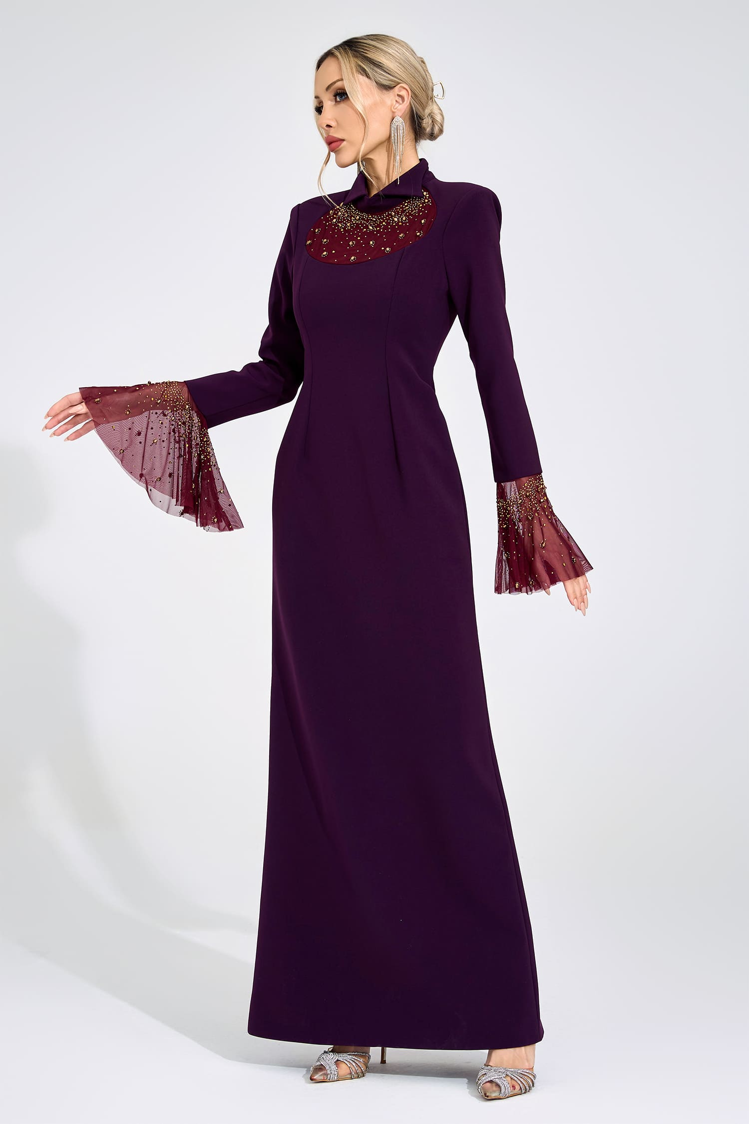 Unn Wine Red Evening Gown