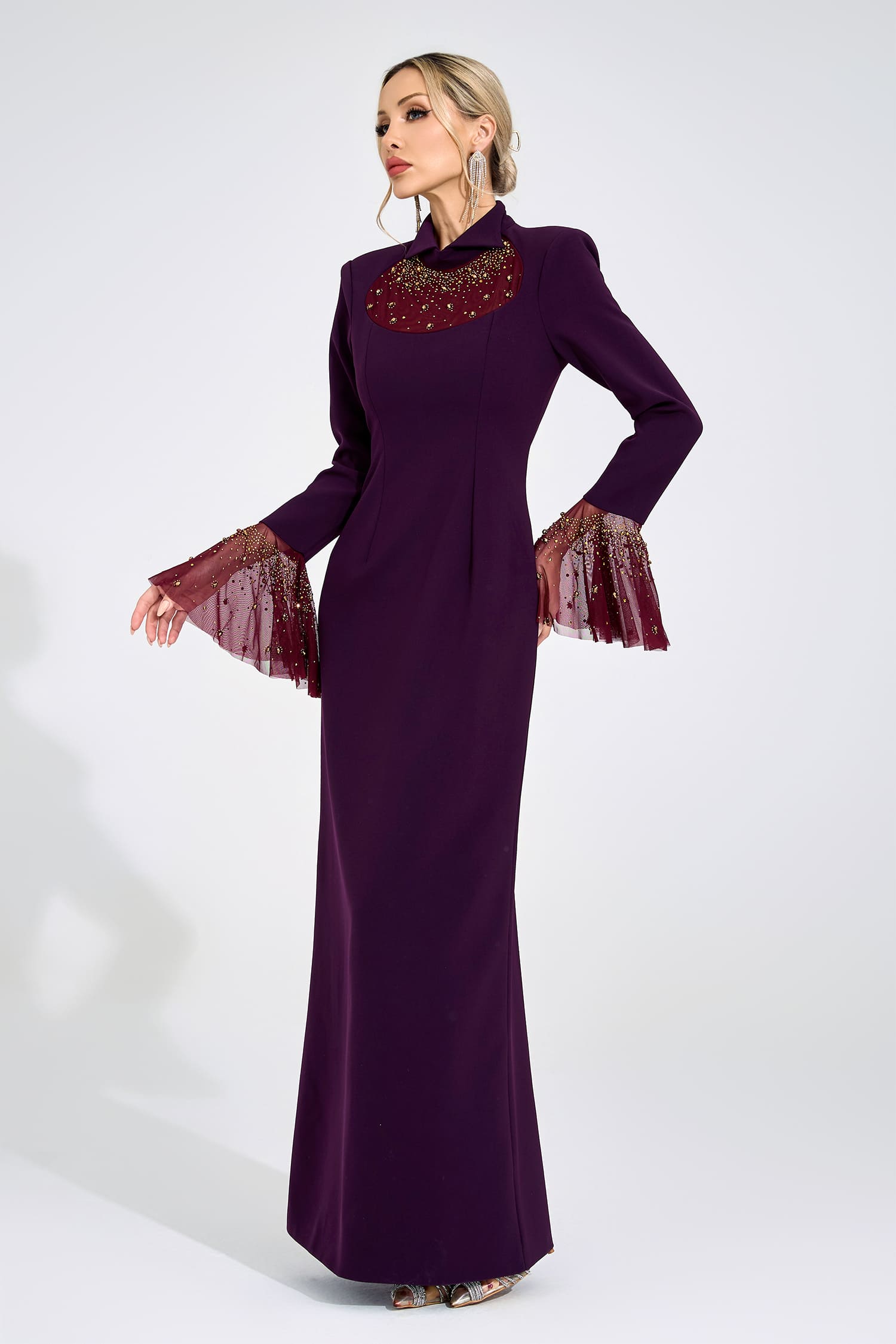 Unn Wine Red Evening Gown